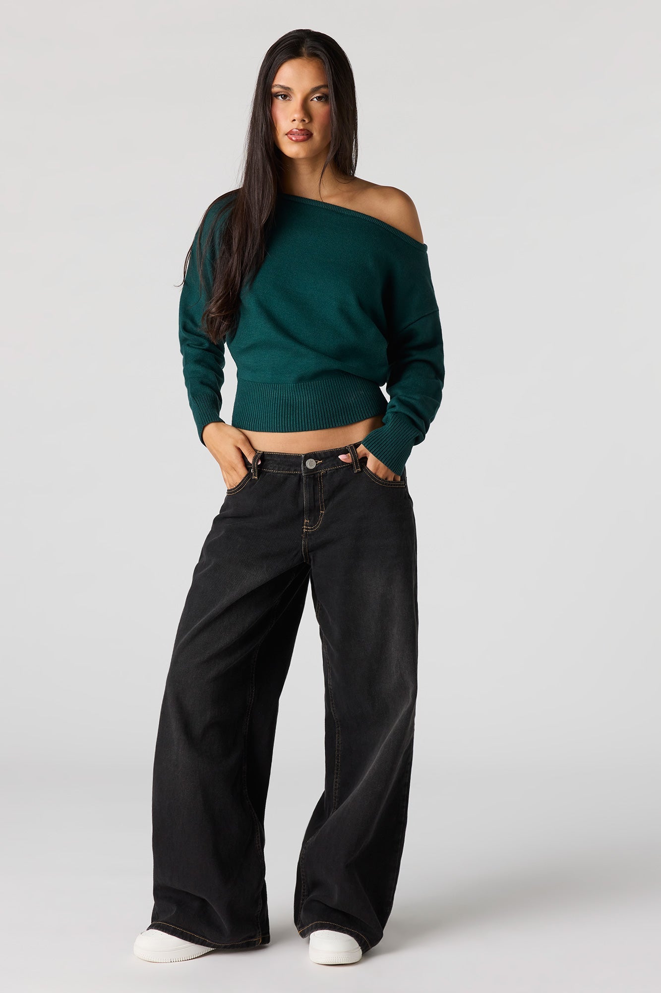Off Shoulder Dolman Sleeve Sweater