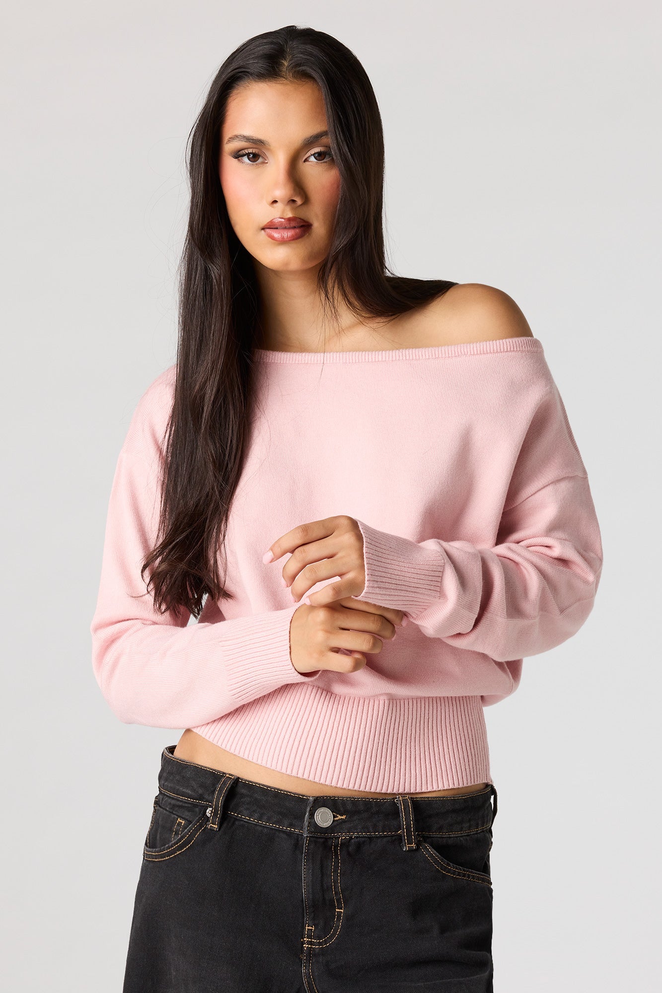 Off Shoulder Dolman Sleeve Sweater