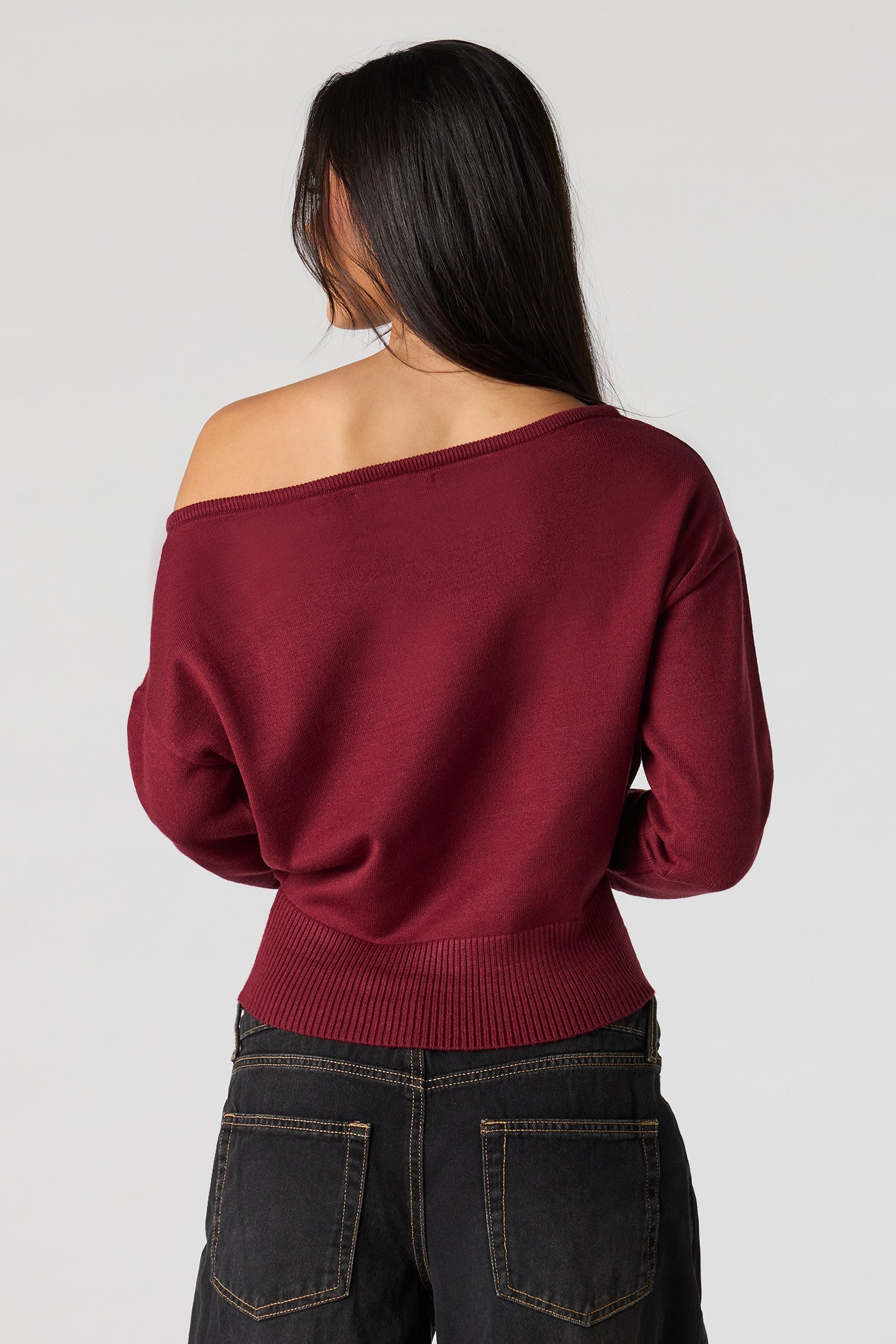 Off Shoulder Dolman Sleeve Sweater