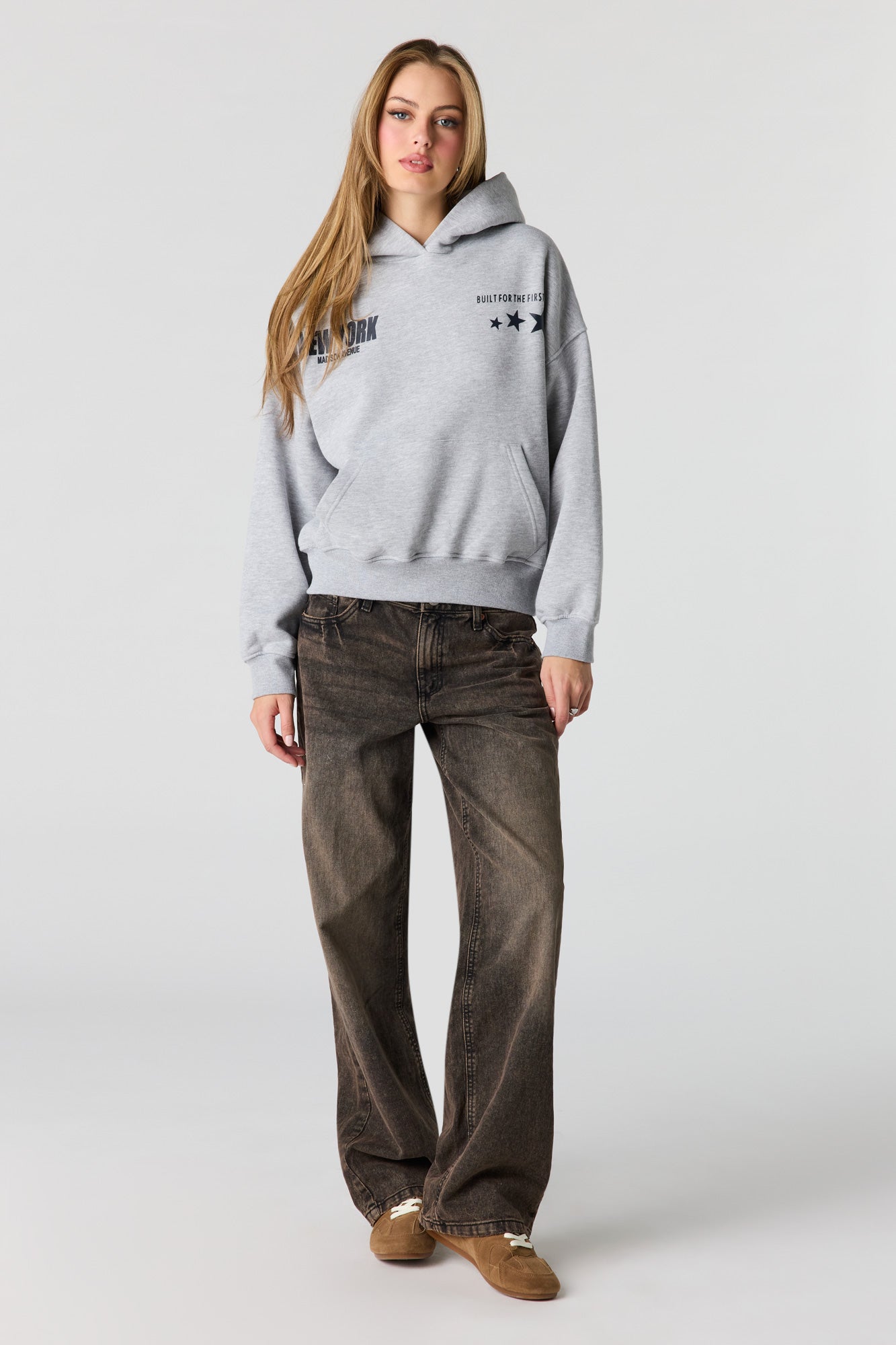 Luxe Fleece Graphic Boyfriend Hoodie