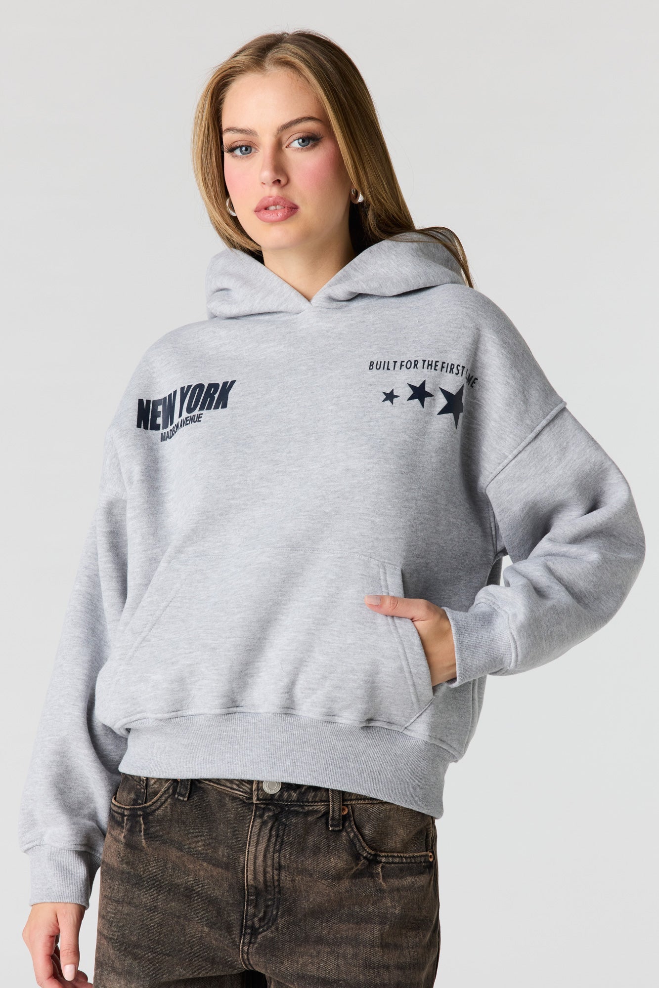 Luxe Fleece Graphic Boyfriend Hoodie
