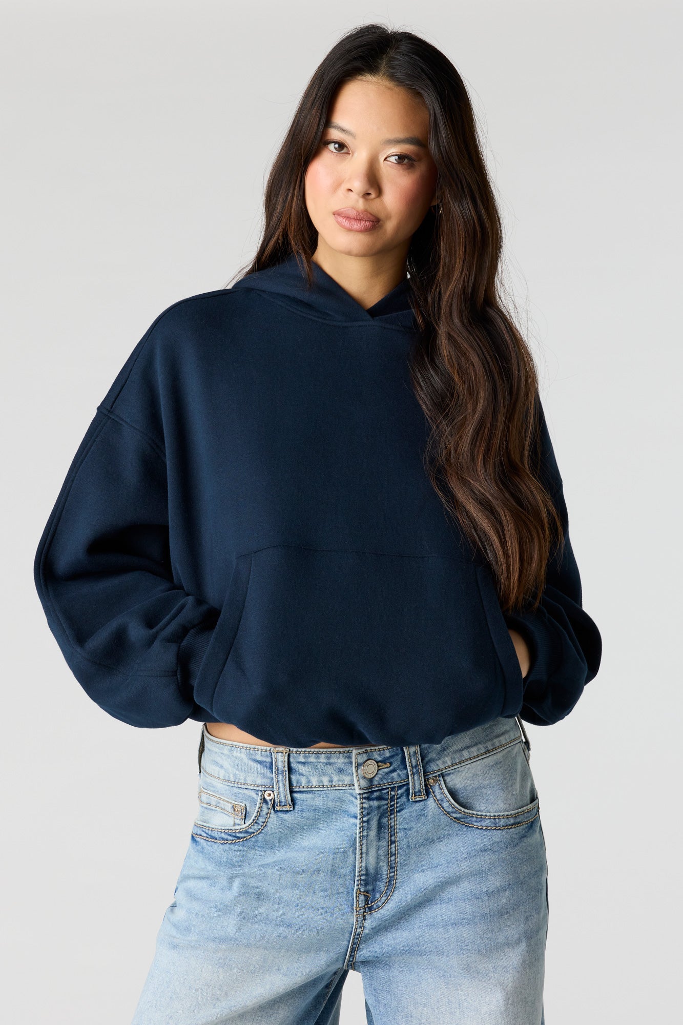 Luxe Fleece Bubble Hem Hoodie