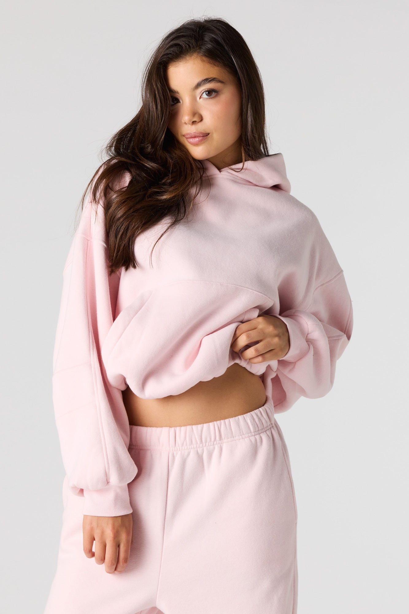 Luxe Fleece Bubble Hem Hoodie