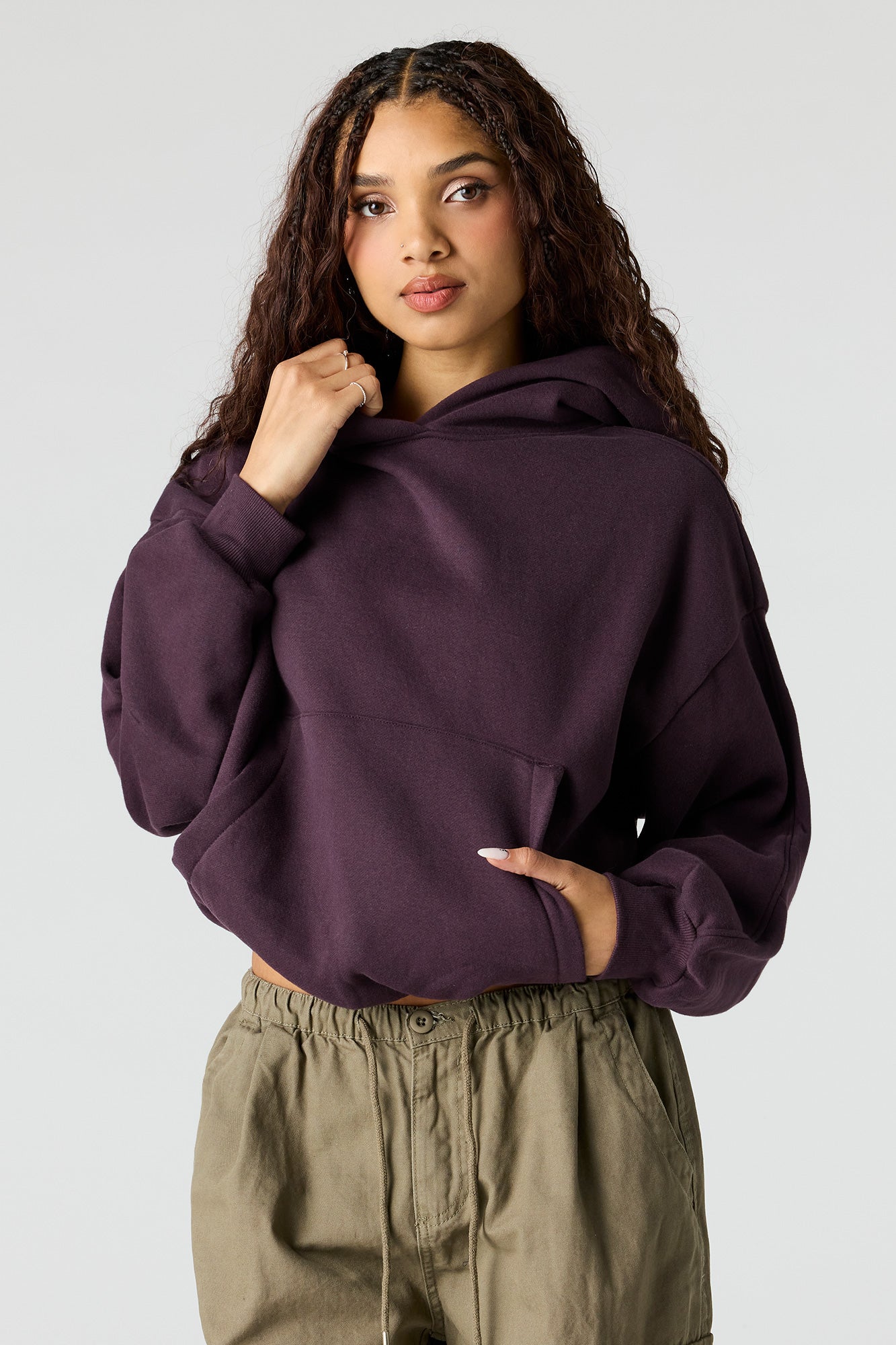 Luxe Fleece Bubble Hem Hoodie