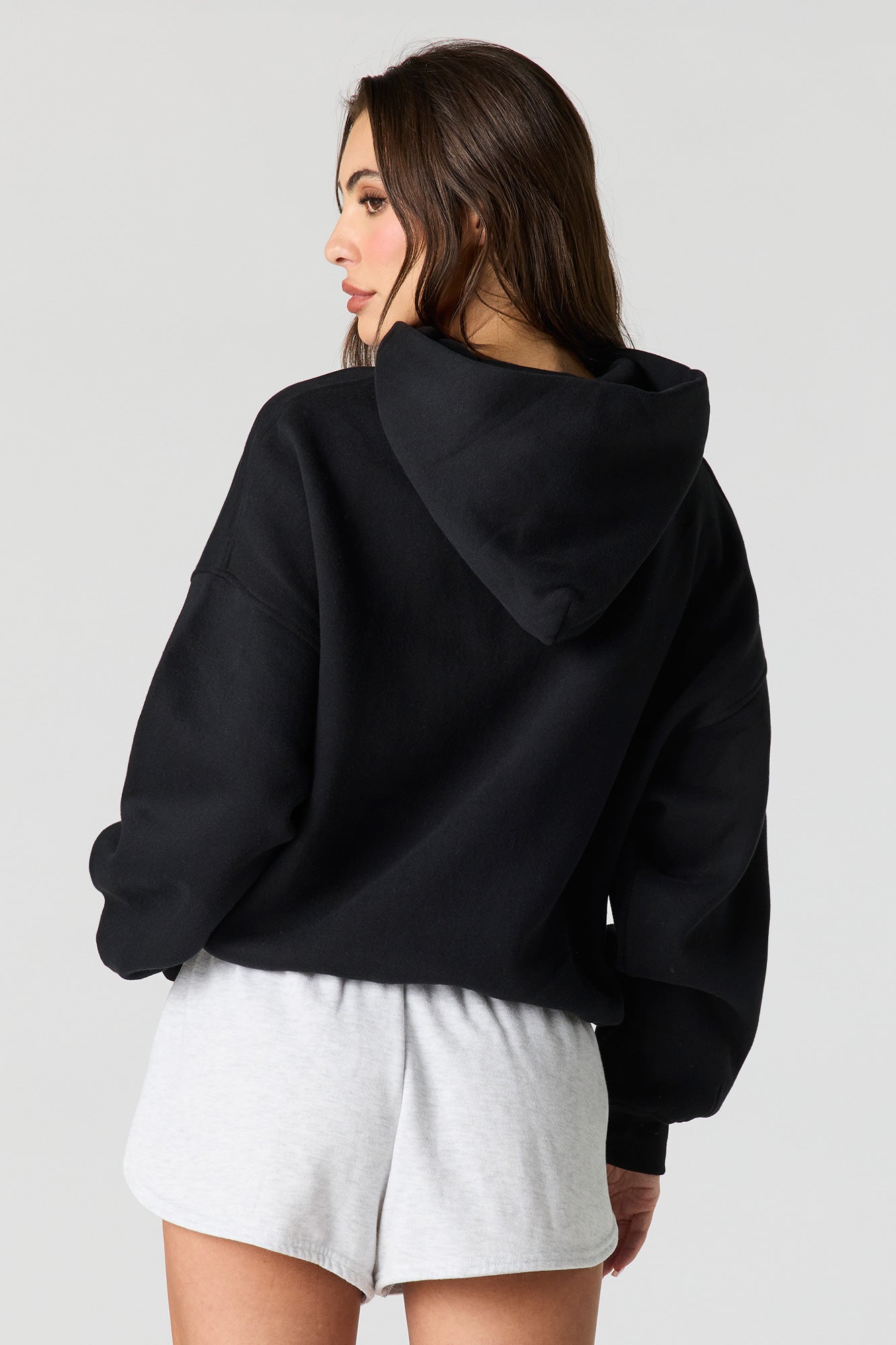 Luxe Fleece Embossed Boyfriend Hoodie