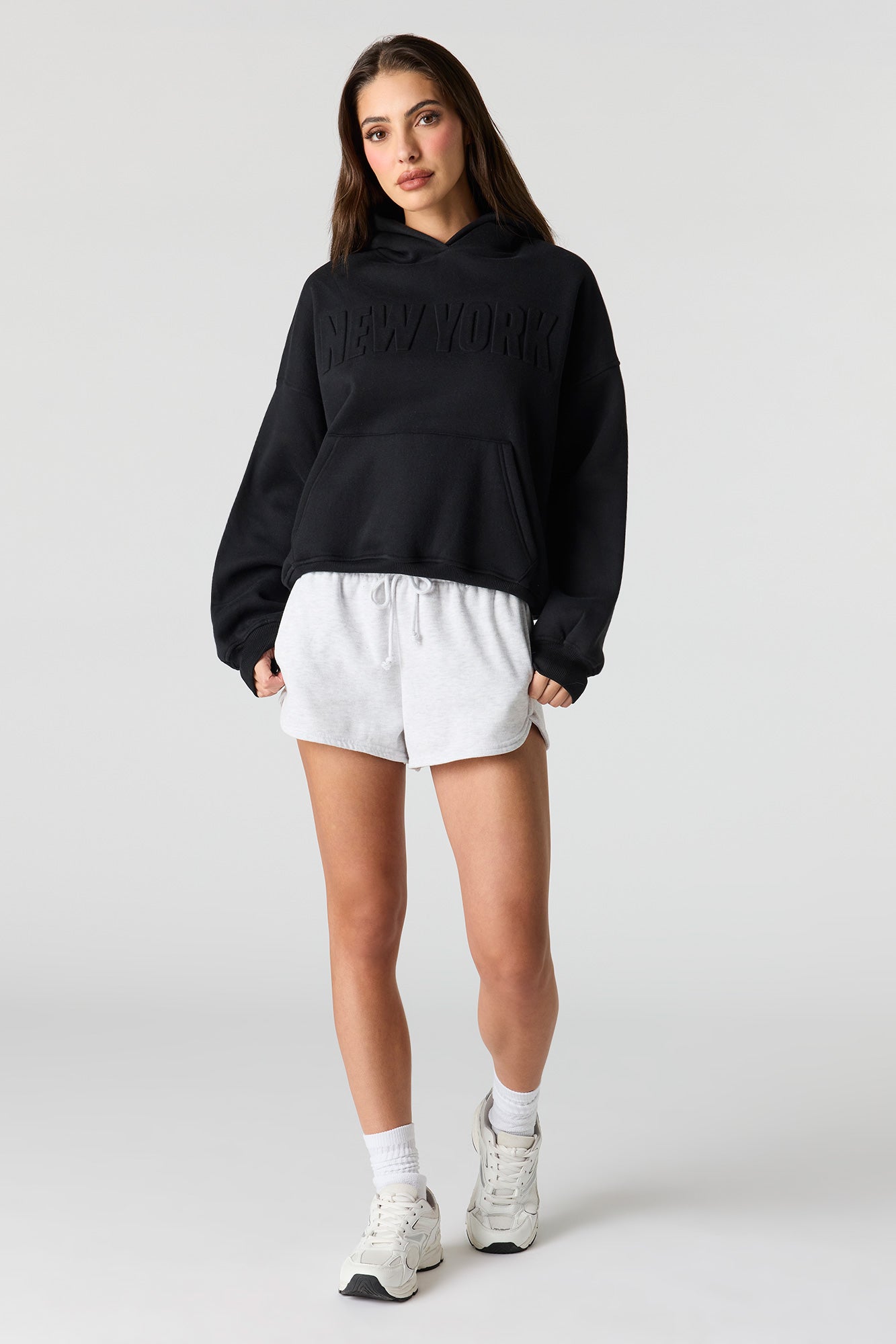 Luxe Fleece Embossed Boyfriend Hoodie