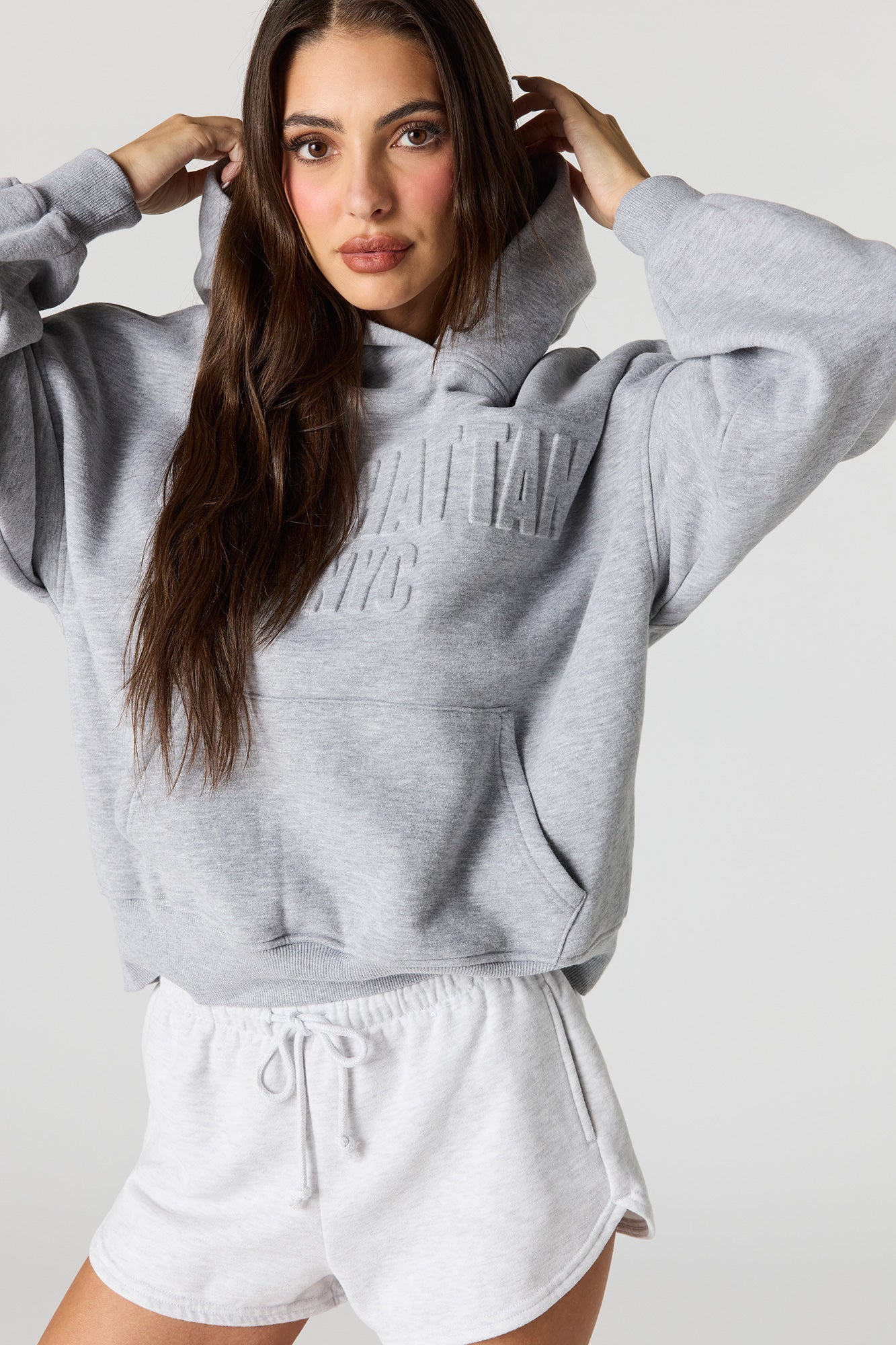 Luxe Fleece Embossed Boyfriend Hoodie