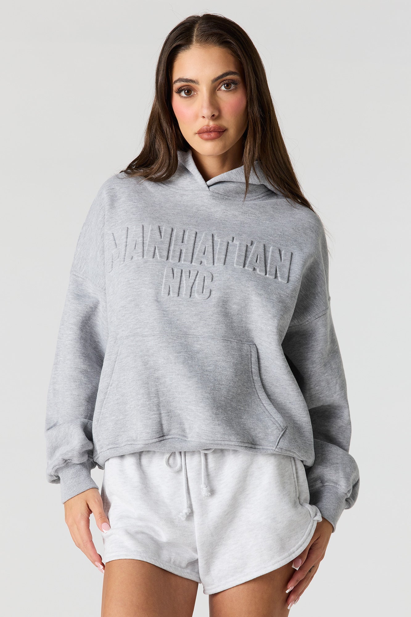 Luxe Fleece Embossed Boyfriend Hoodie