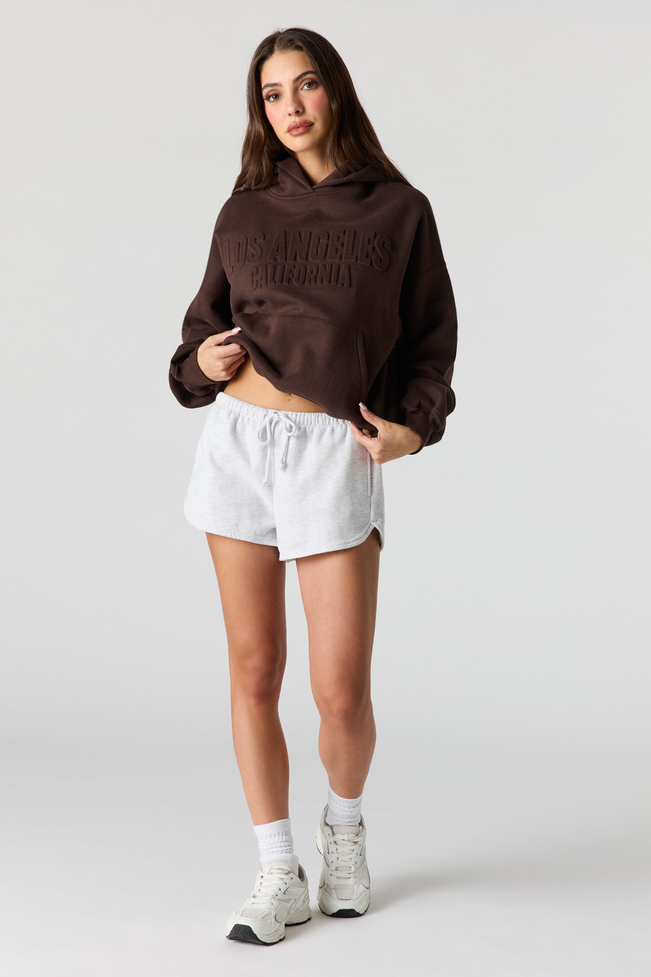 Luxe Fleece Embossed Boyfriend Hoodie