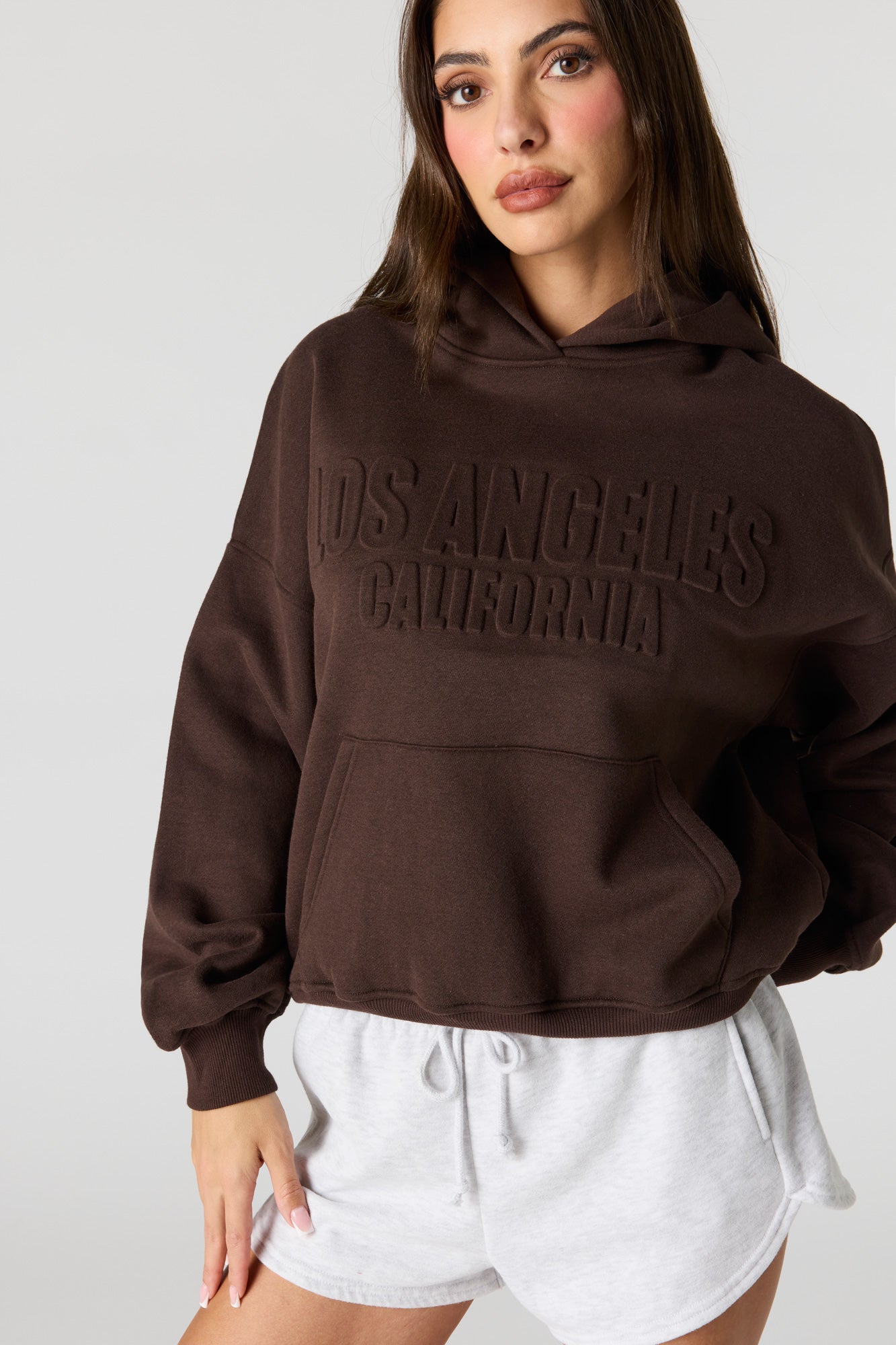 Luxe Fleece Embossed Boyfriend Hoodie