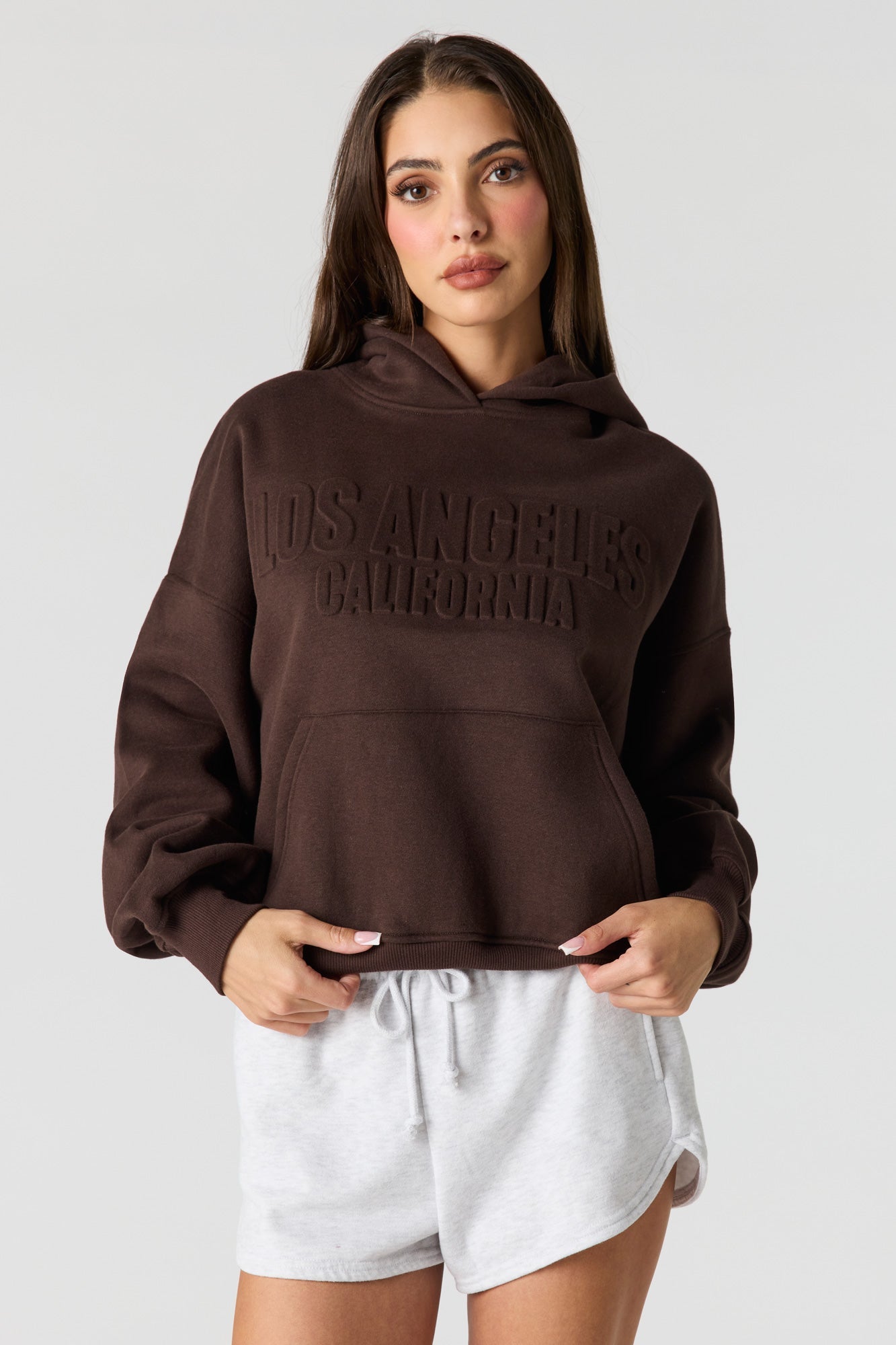 Luxe Fleece Embossed Boyfriend Hoodie