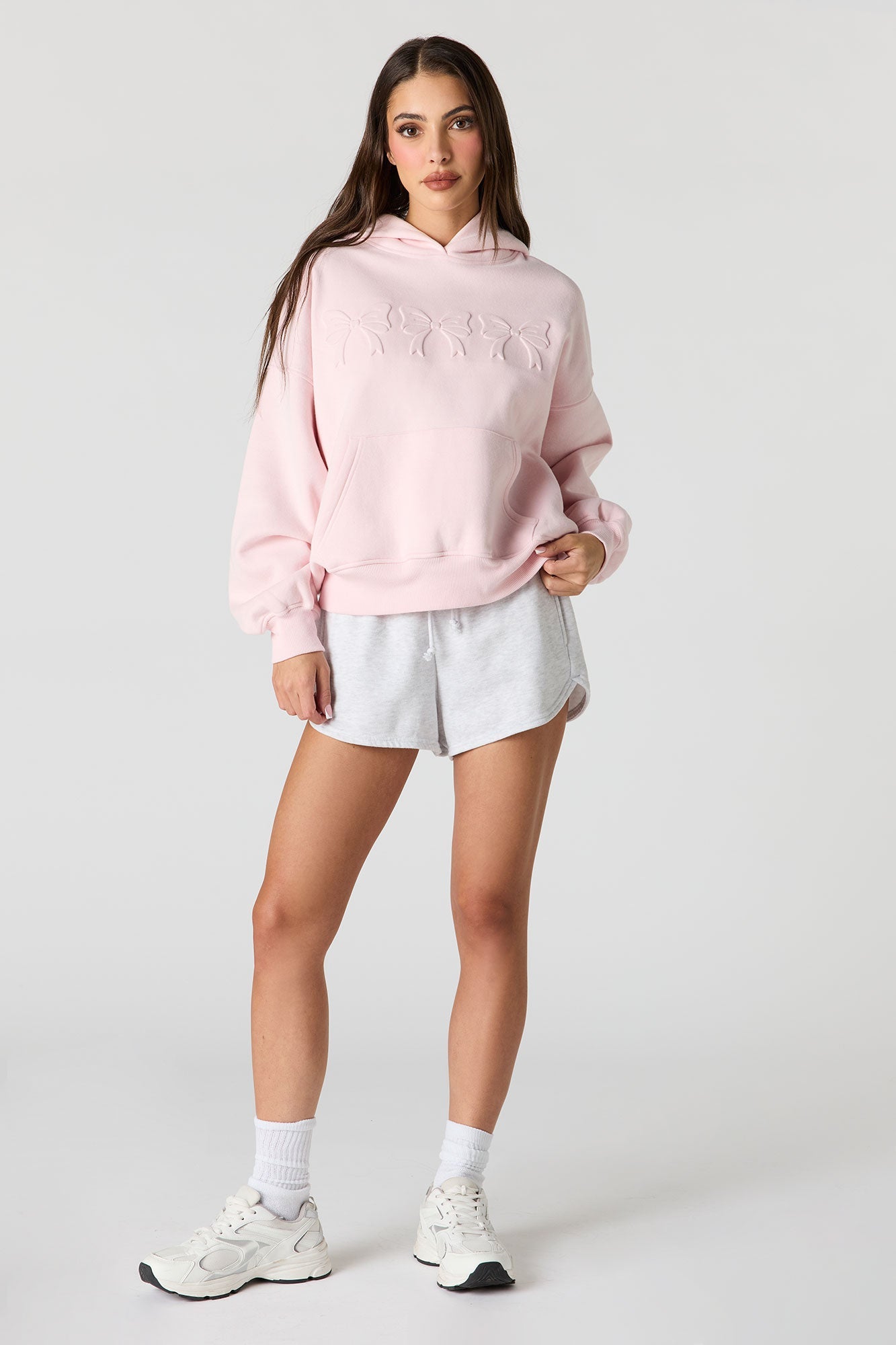 Luxe Fleece Embossed Boyfriend Hoodie