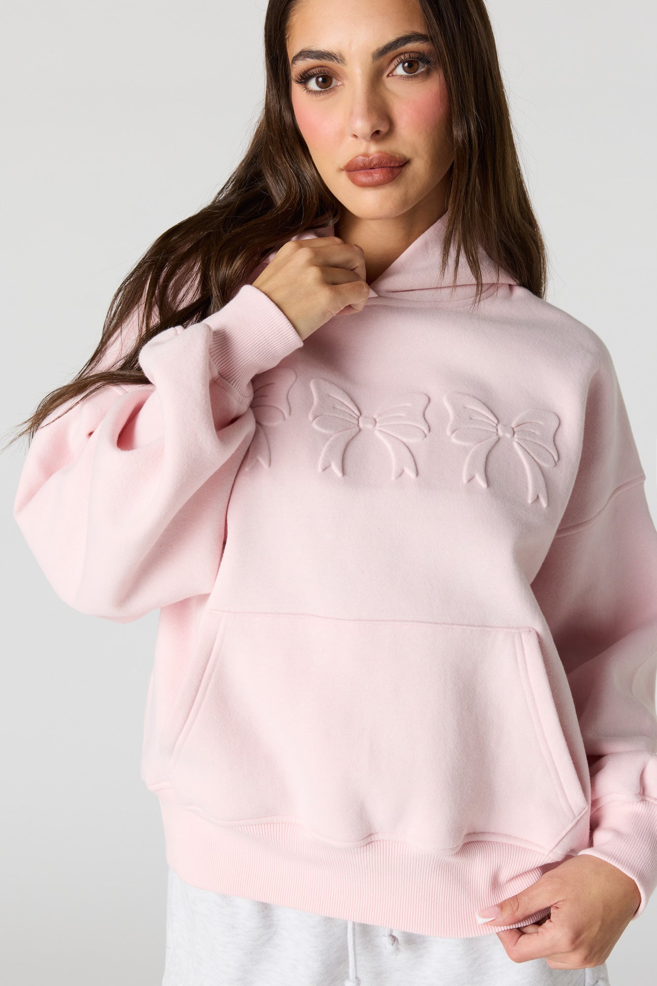 Luxe Fleece Embossed Boyfriend Hoodie