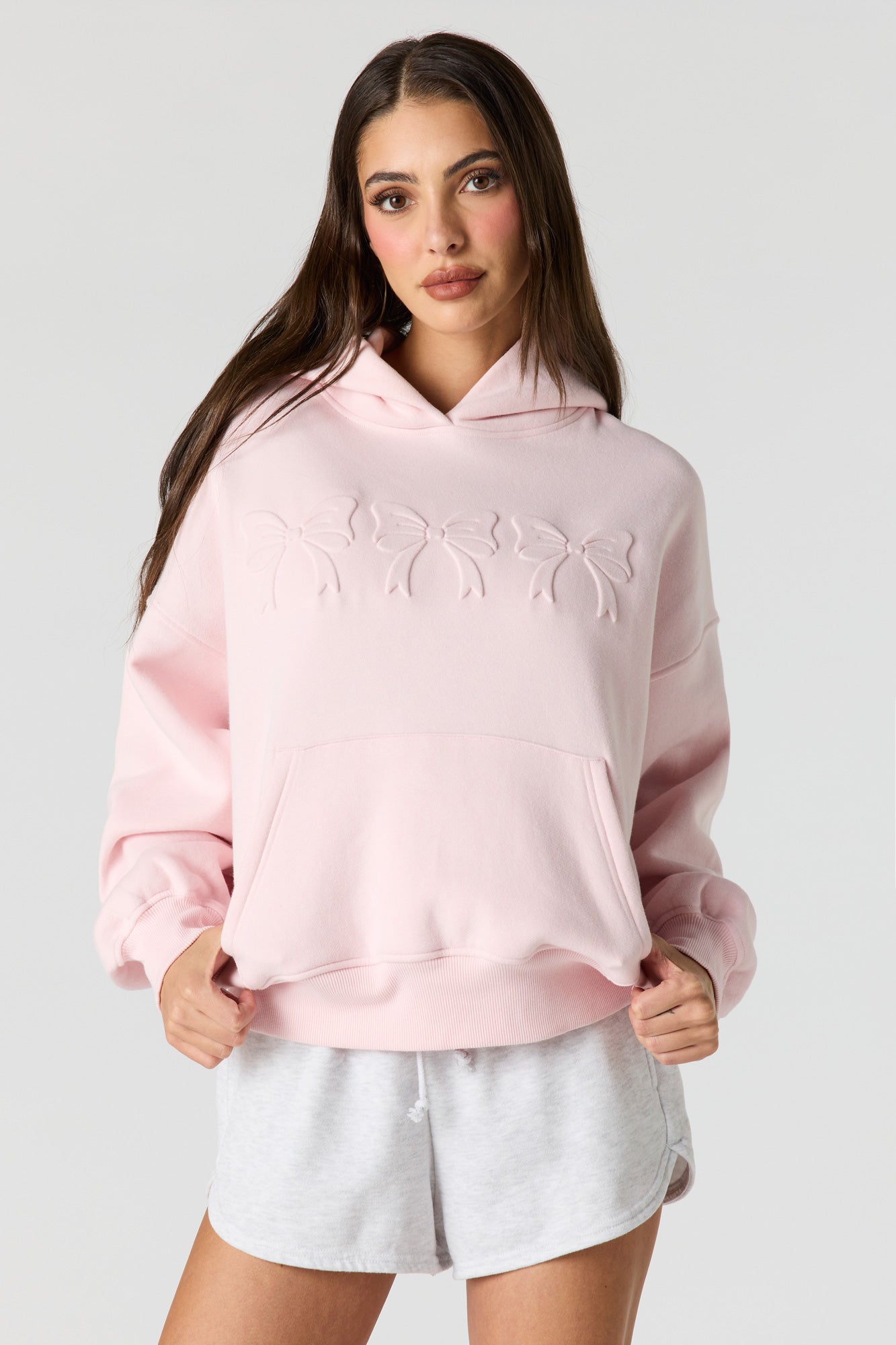Luxe Fleece Embossed Boyfriend Hoodie