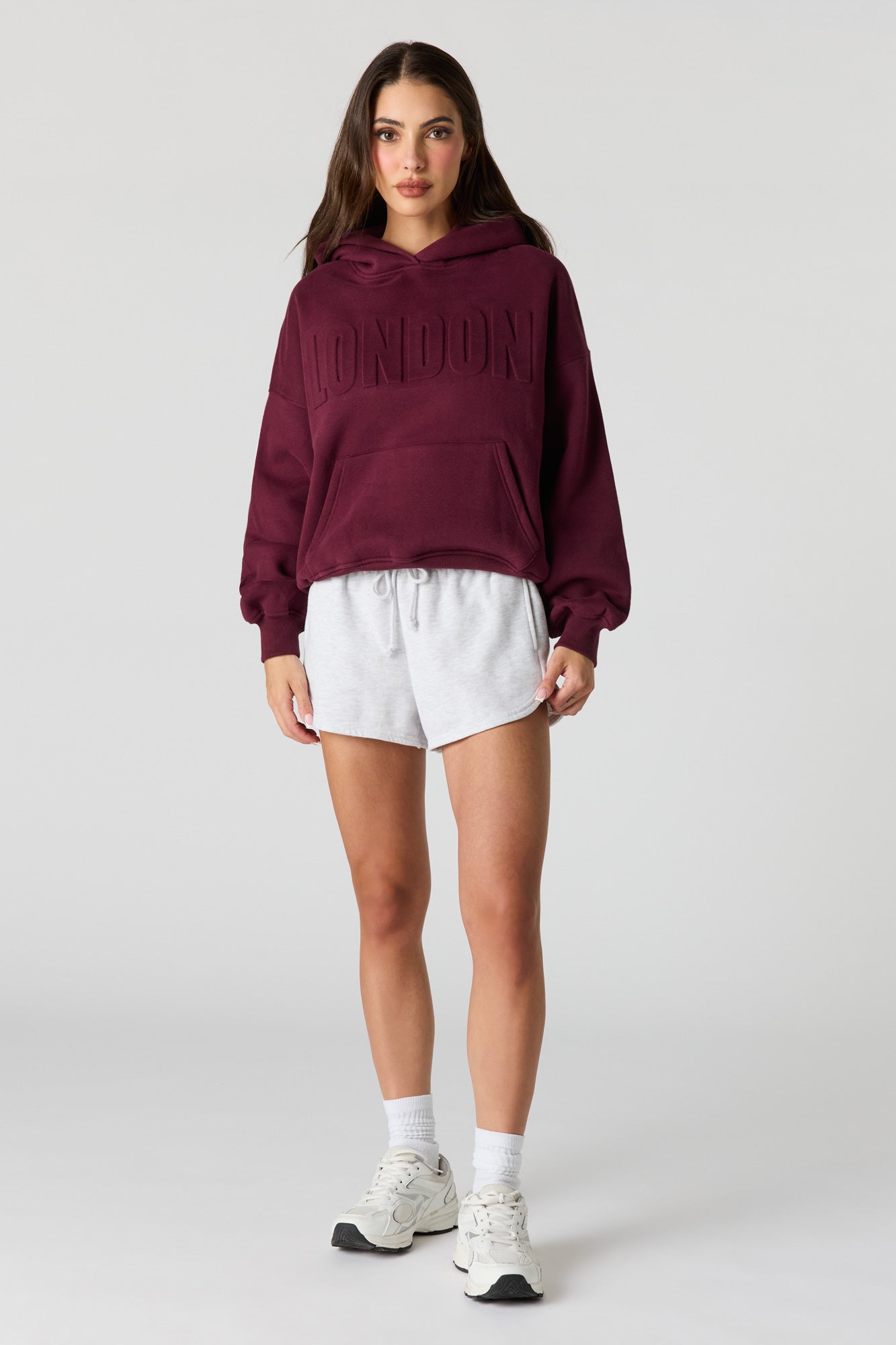Luxe Fleece Embossed Boyfriend Hoodie
