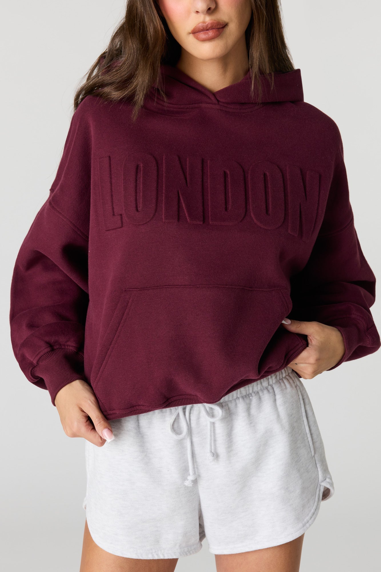 Luxe Fleece Embossed Boyfriend Hoodie