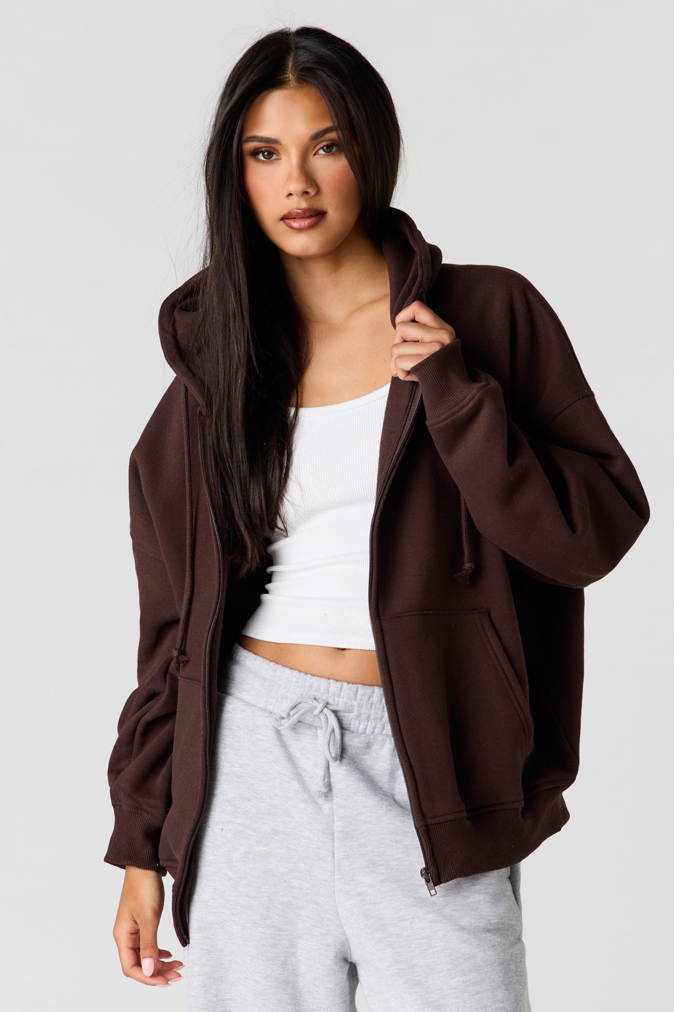 Luxe Fleece Oversized Zip Hoodie