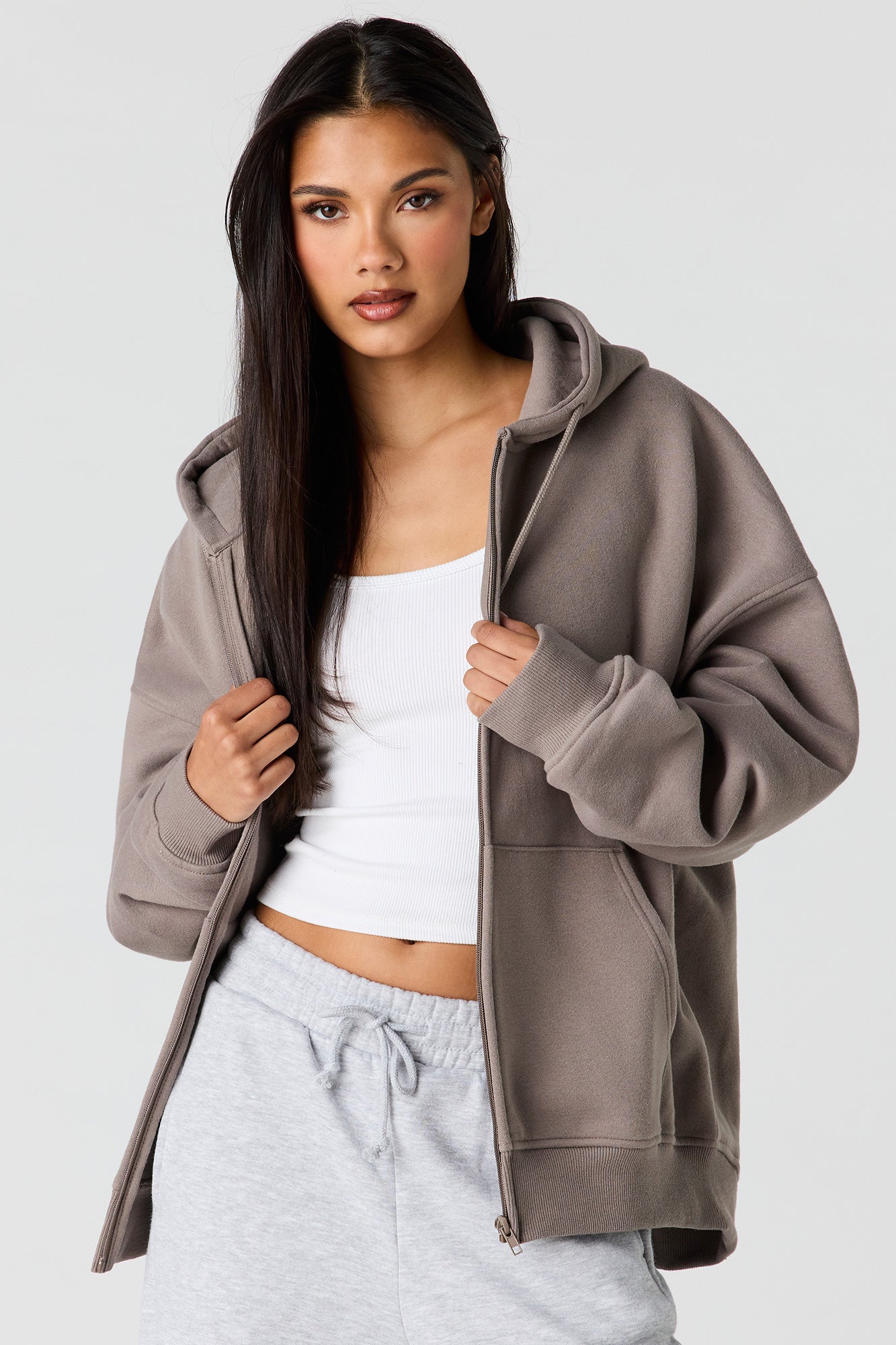 Luxe Fleece Oversized Zip Hoodie