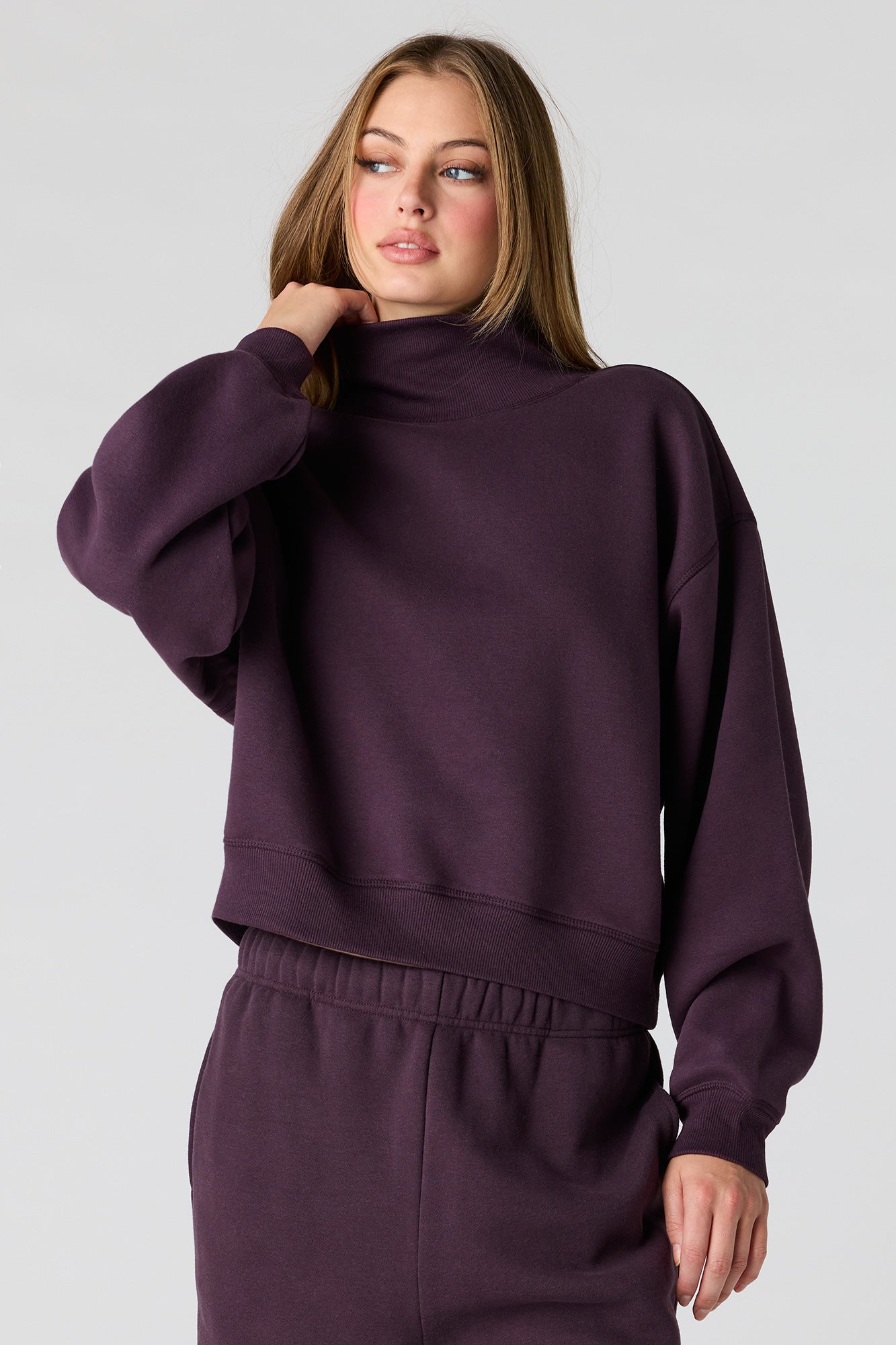 Luxe Fleece Mock Neck Sweatshirt