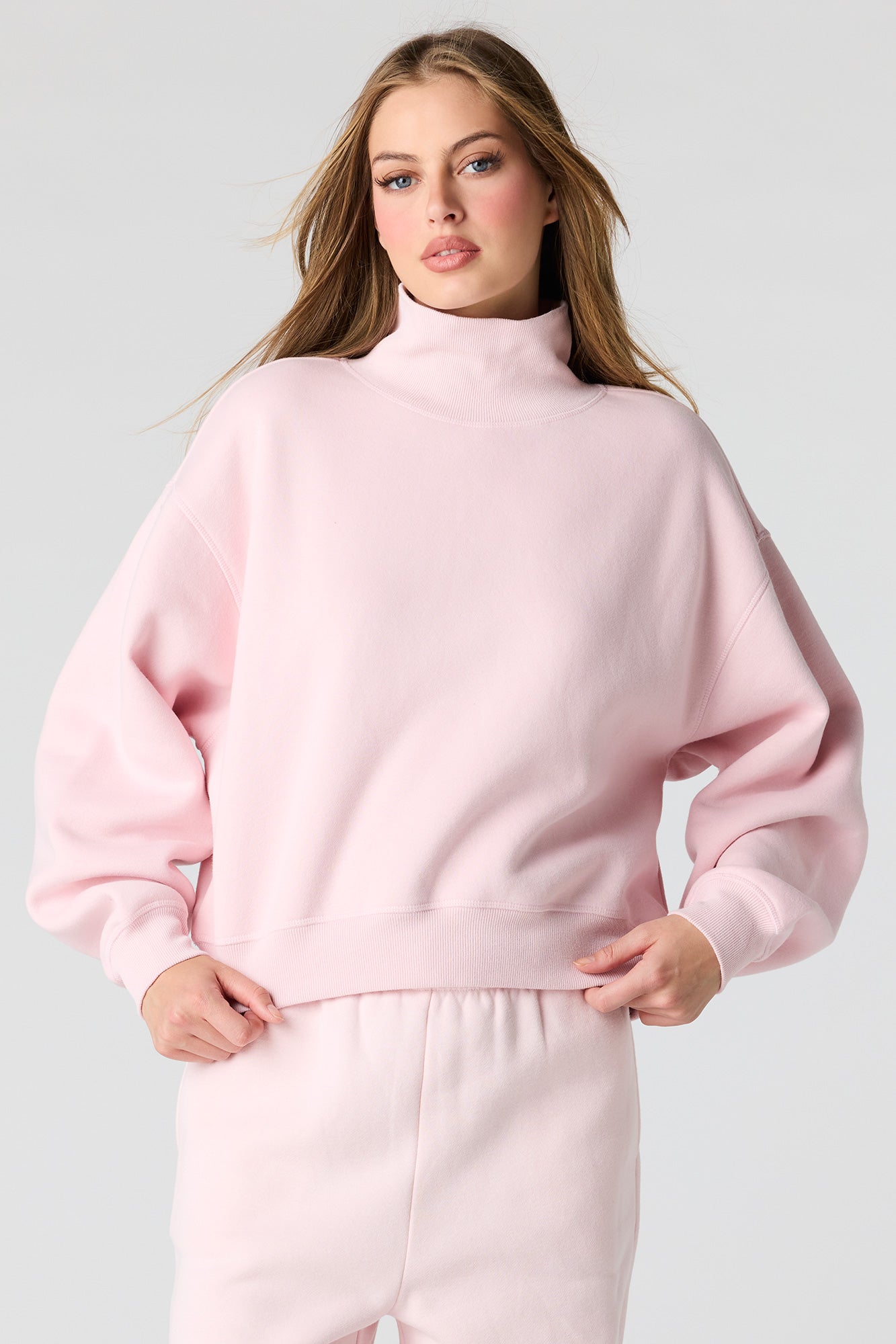 Luxe Fleece Mock Neck Sweatshirt
