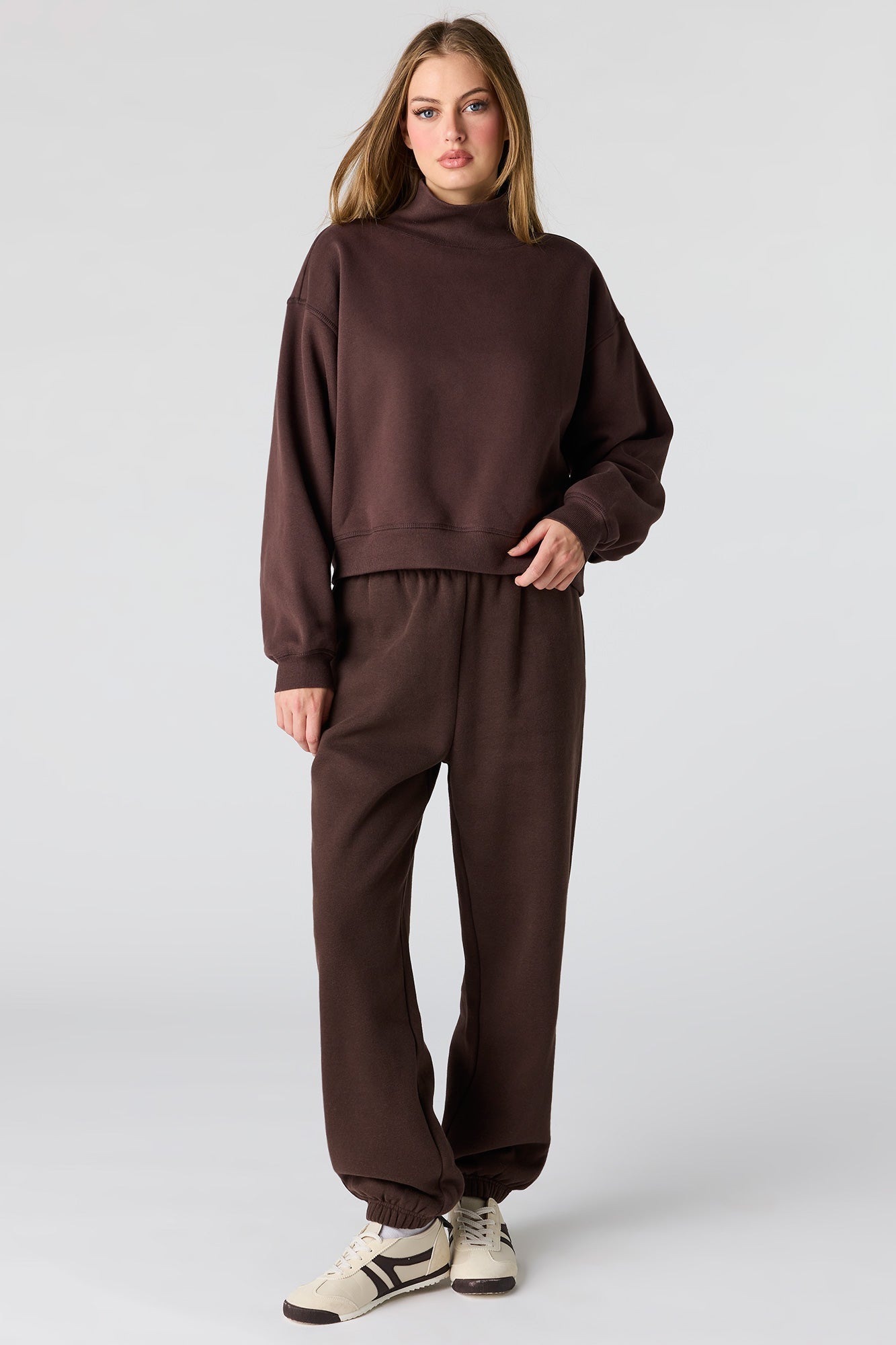 Luxe Fleece Mock Neck Sweatshirt