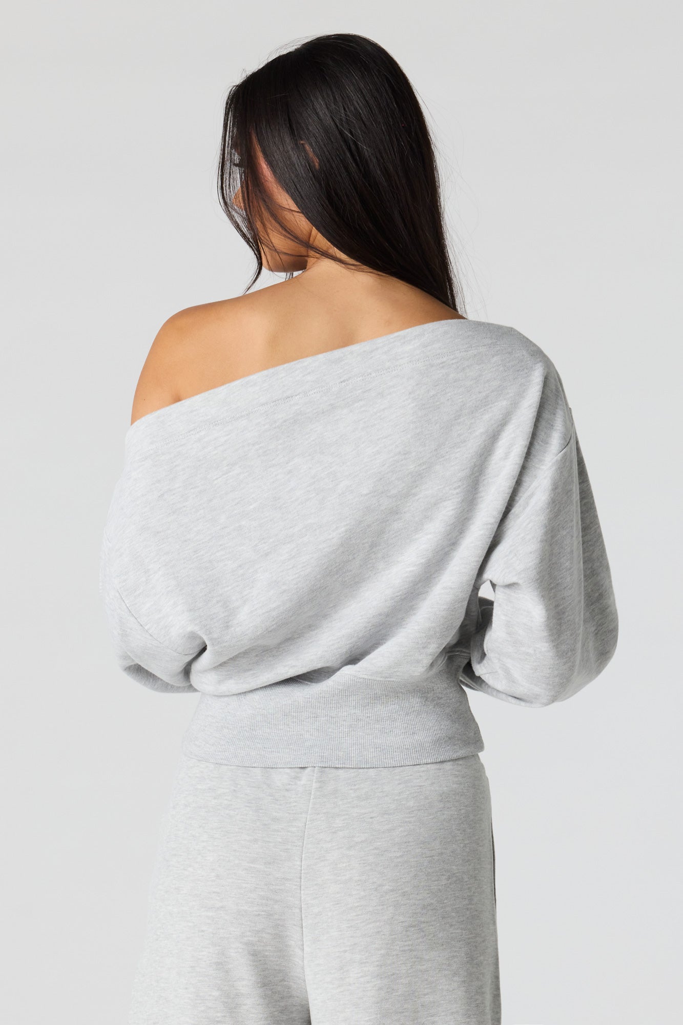 Luxe French Terry Off Shoulder Sweatshirt