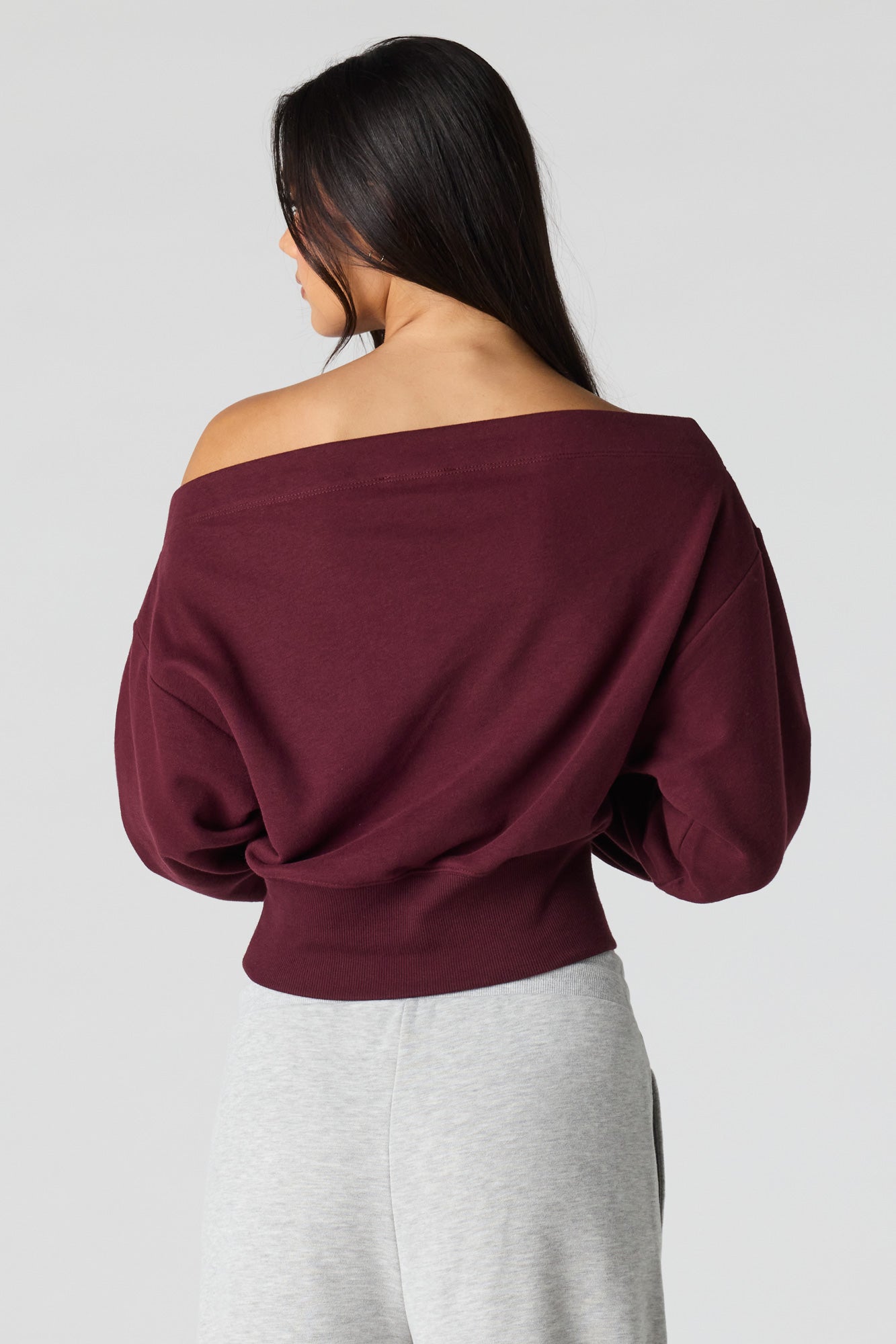 Luxe French Terry Off Shoulder Sweatshirt