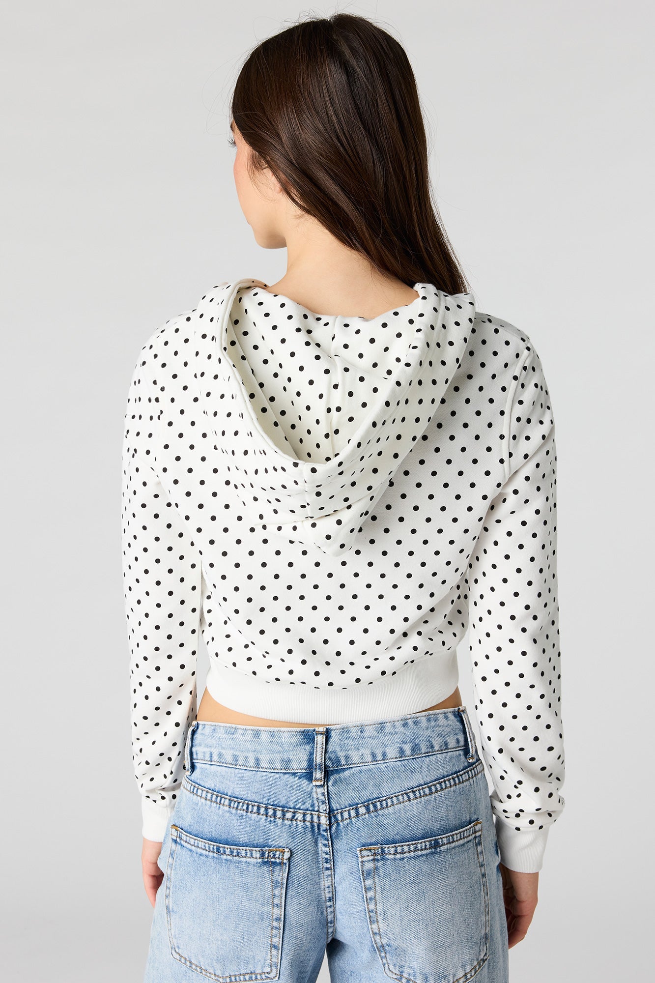 Luxe French Terry Polka Dot Zip Hoodie