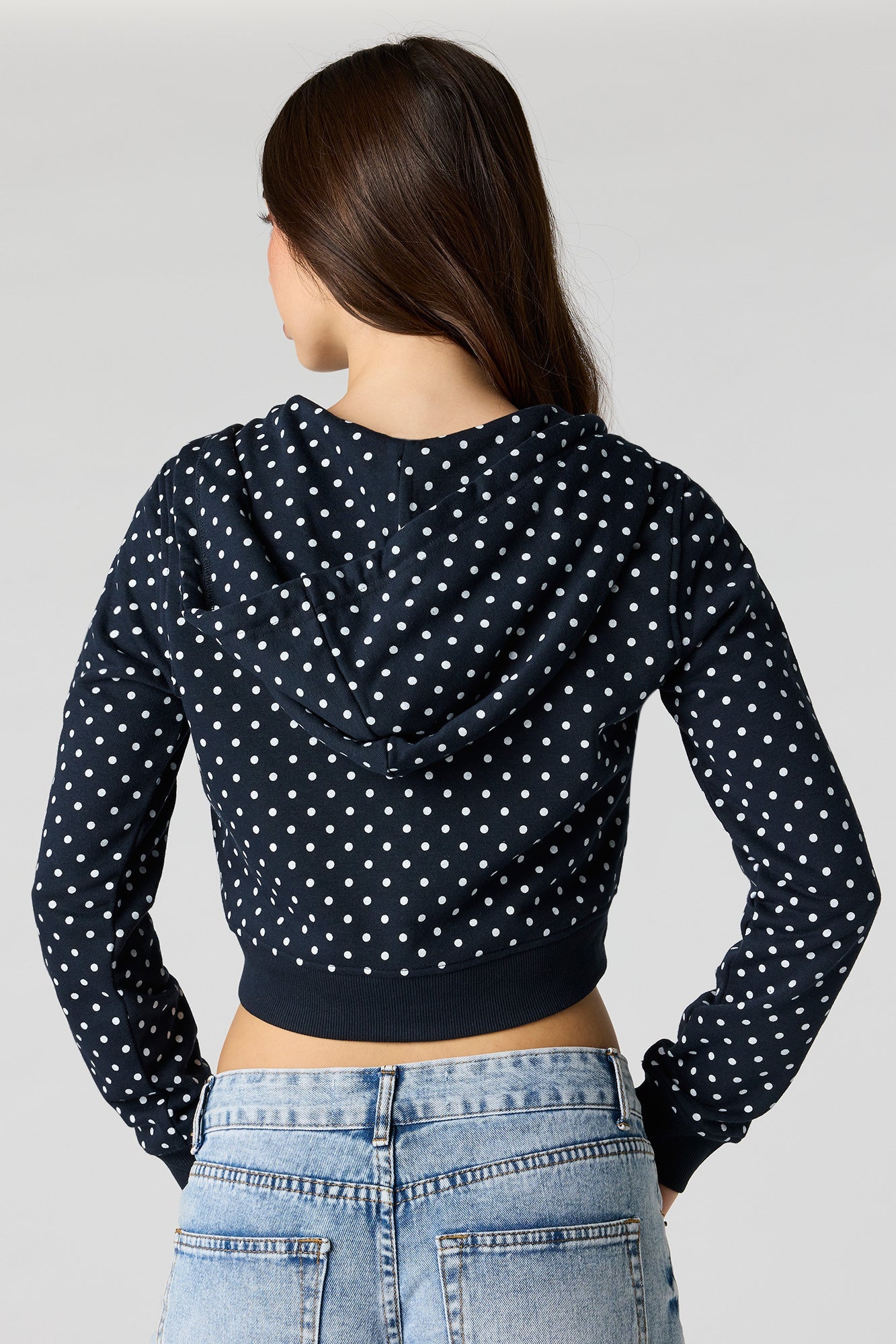 Luxe French Terry Polka Dot Zip Hoodie