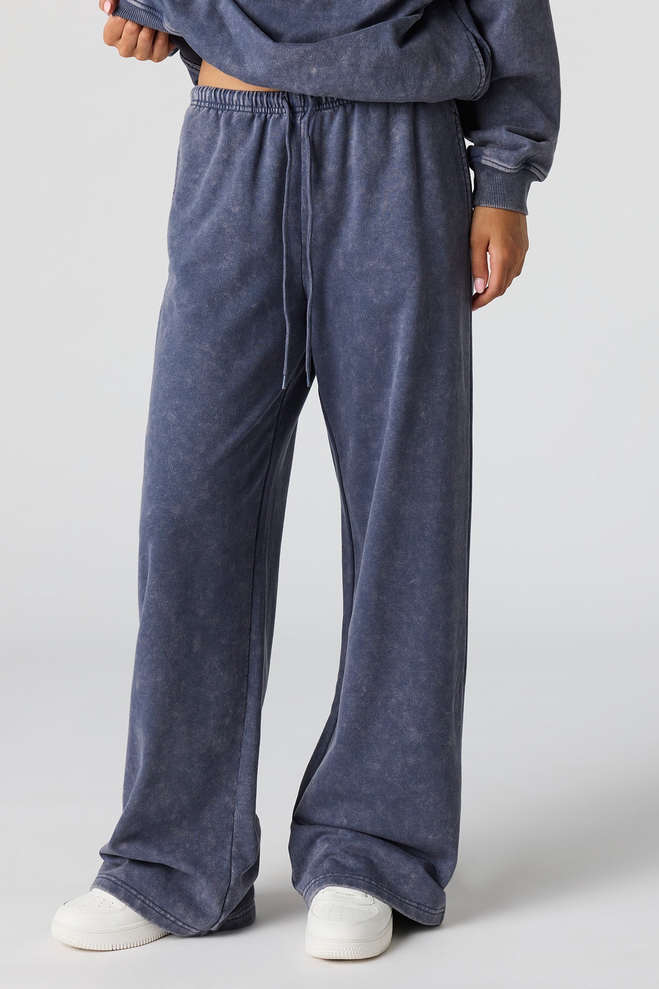 Luxe Fleece Washed Wide Leg Sweatpant