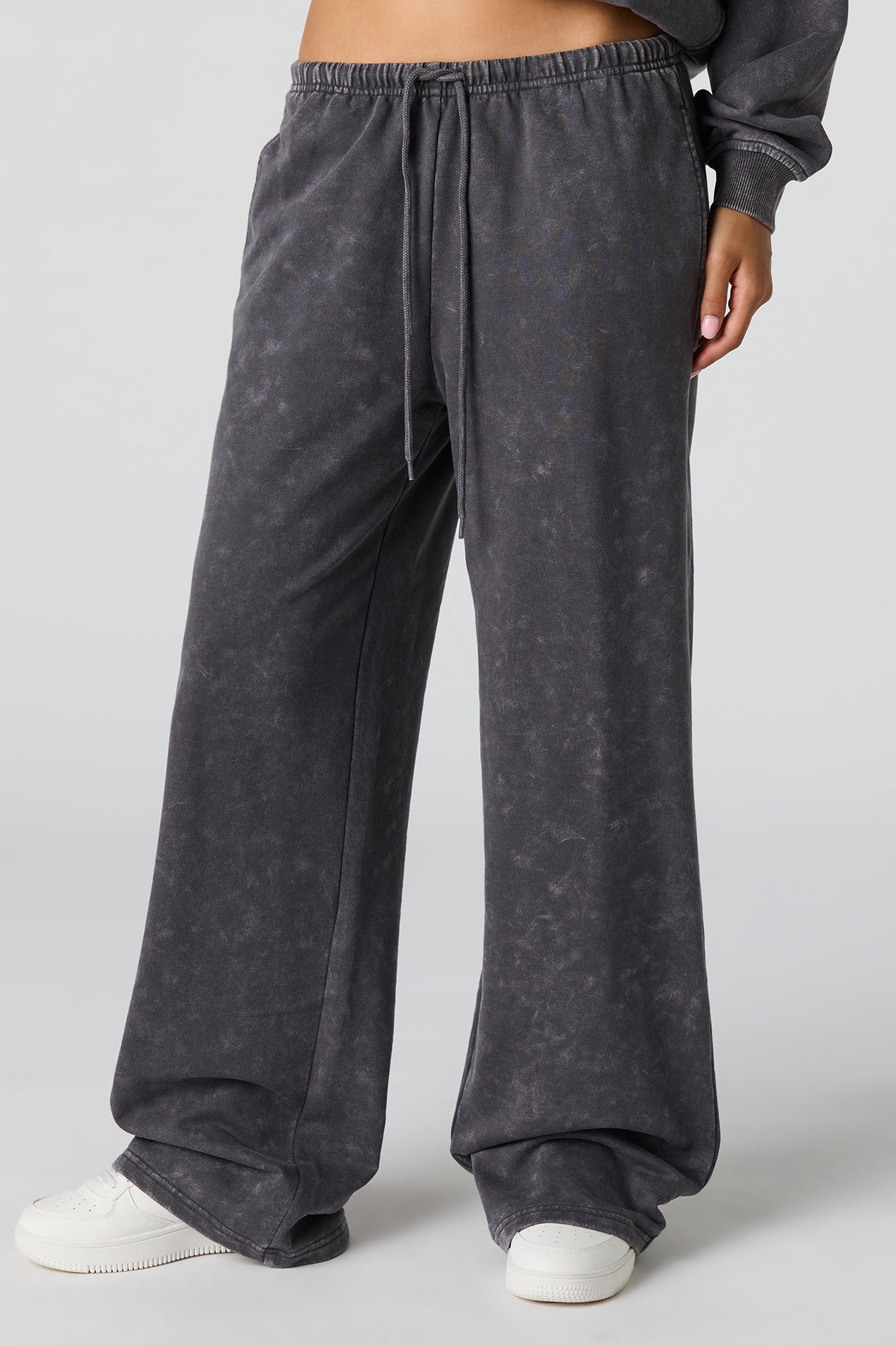 Luxe Fleece Washed Wide Leg Sweatpant