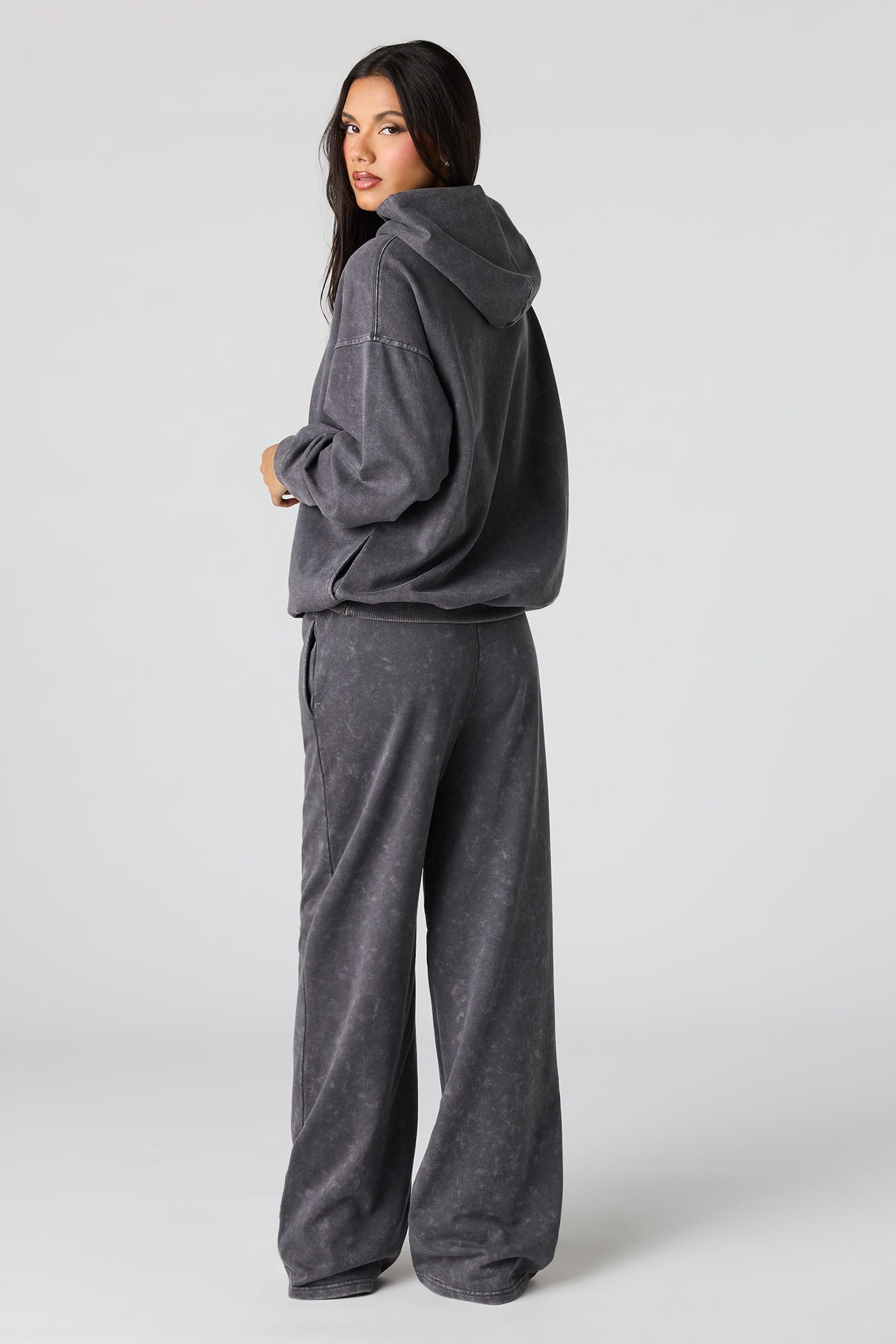 Luxe Fleece Washed Wide Leg Sweatpant