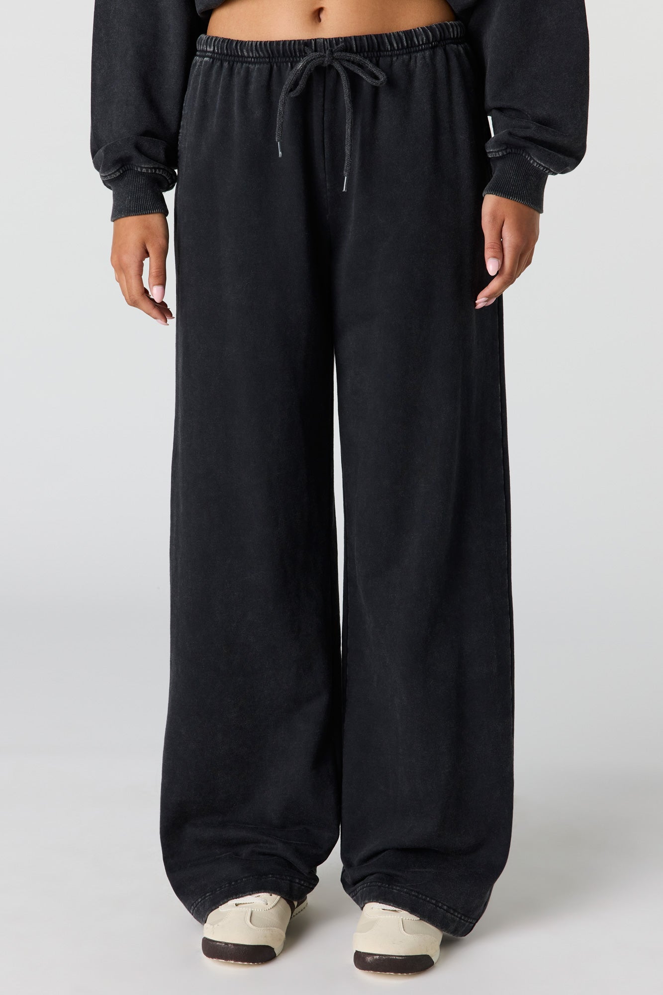 Luxe Fleece Washed Wide Leg Sweatpant
