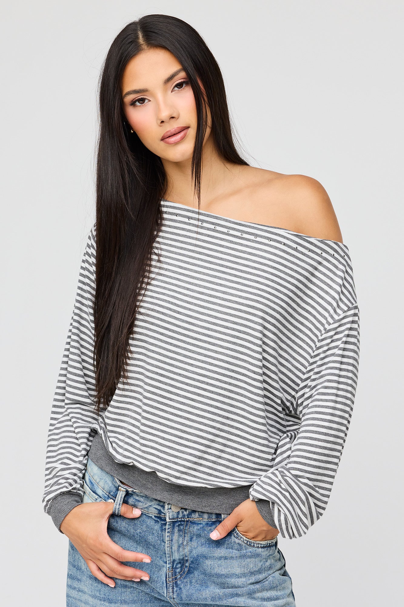 Studded Off Shoulder Top