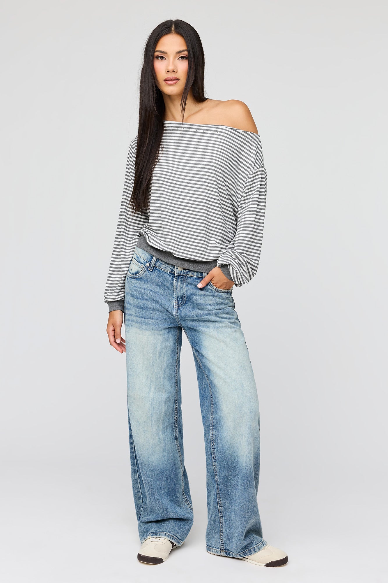 Studded Off Shoulder Top