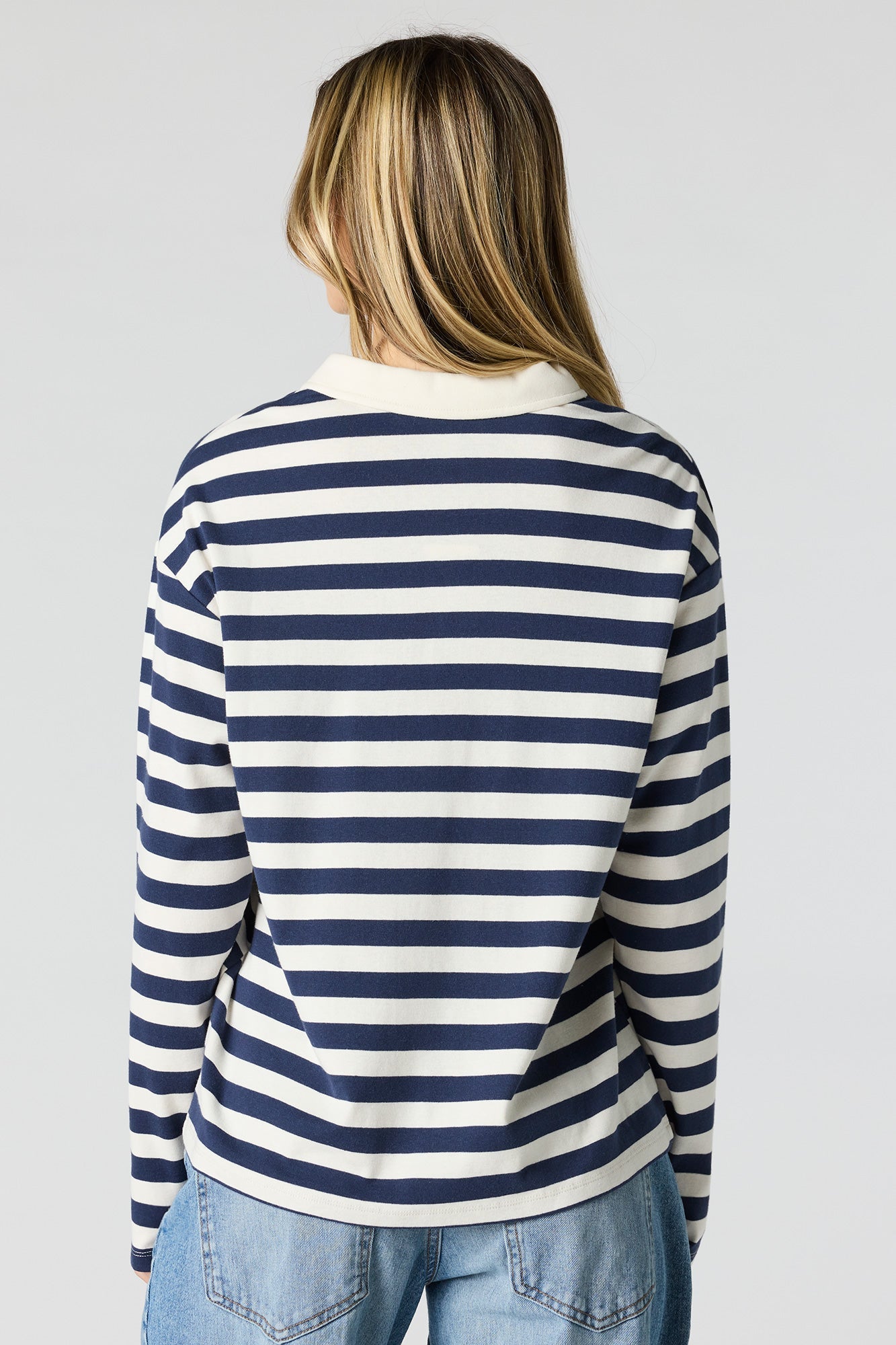 Luxe Heavy Cotton Striped Rugby Polo