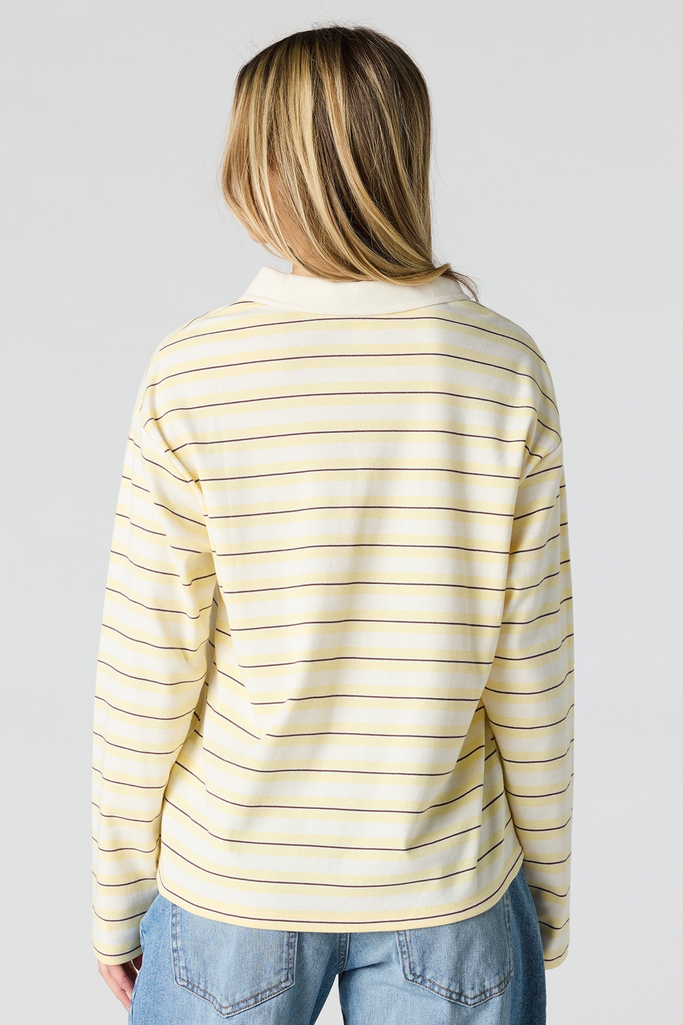 Luxe Heavy Cotton Striped Rugby Polo