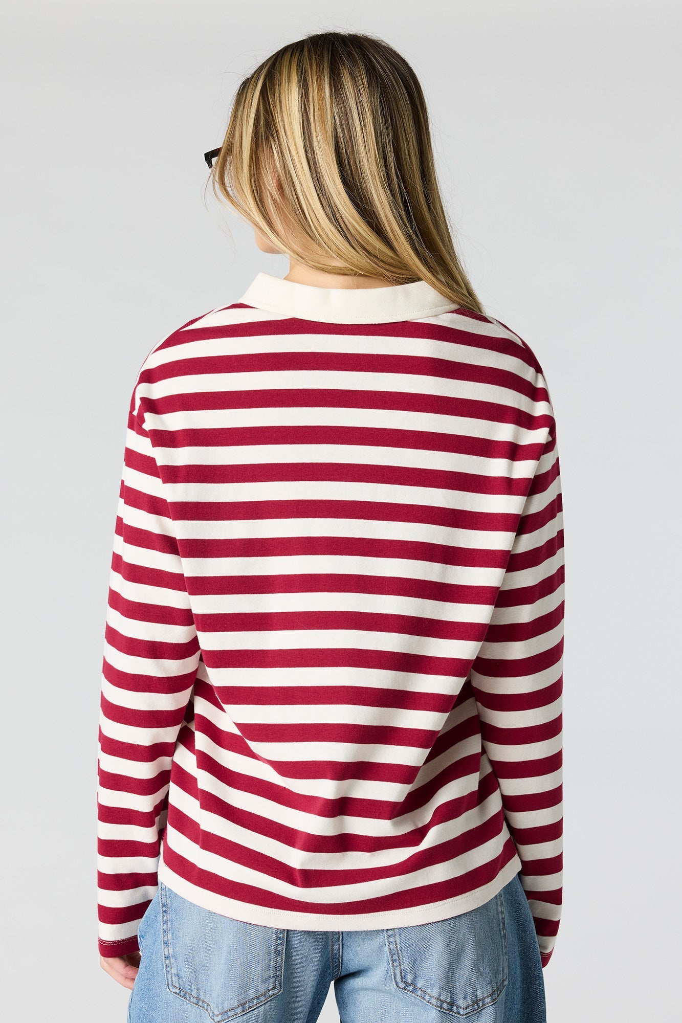 Luxe Heavy Cotton Striped Rugby Polo