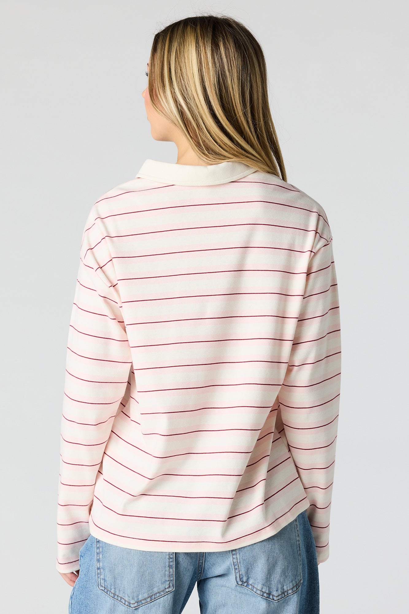 Luxe Heavy Cotton Striped Rugby Polo