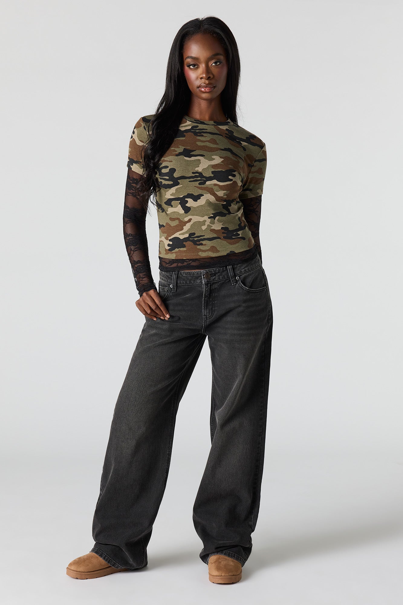 Layered Lace Long Sleeve Top & T-Shirt