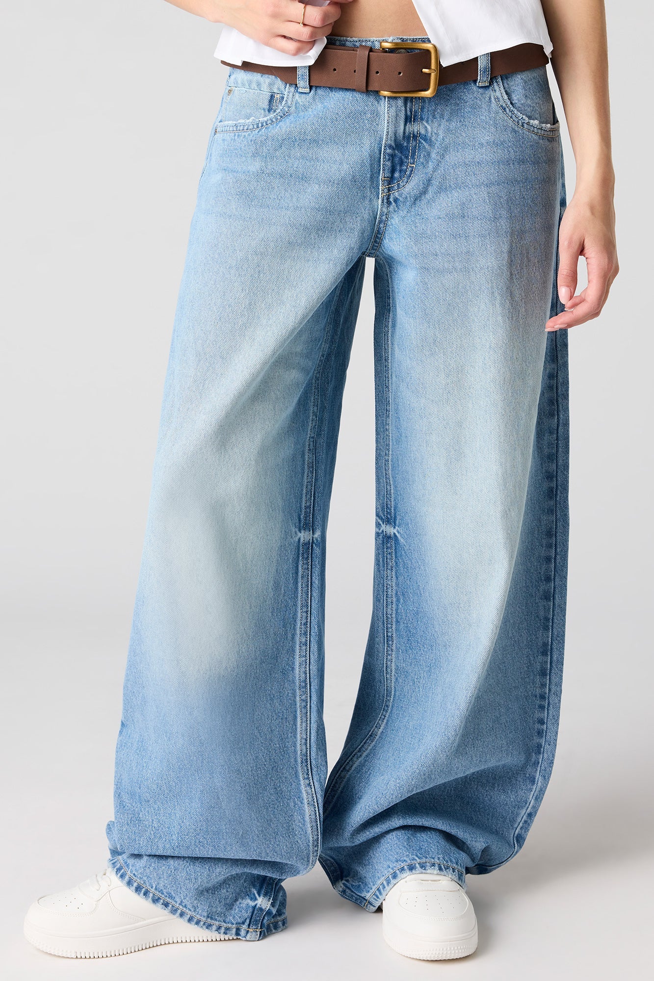 London Low-Rise Super Baggy Belted Jean