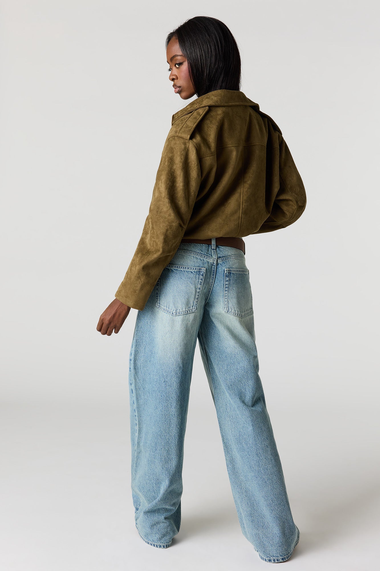 London Low-Rise Super Baggy Belted Jean