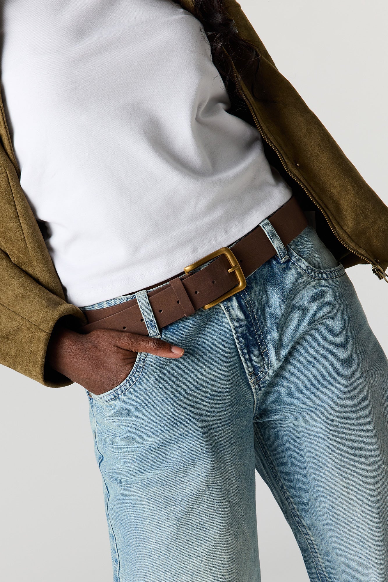 London Low-Rise Super Baggy Belted Jean