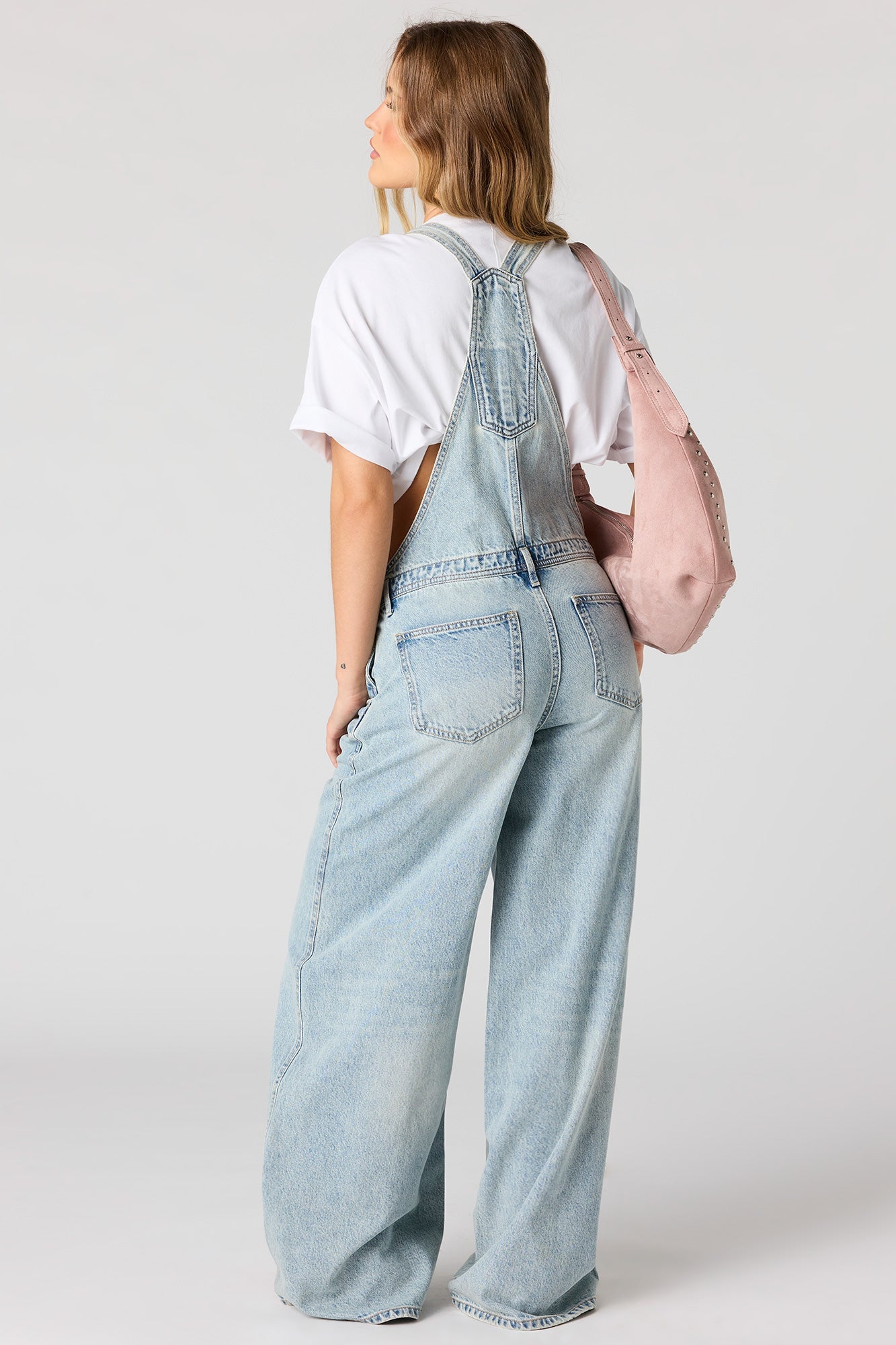 Wide Leg Denim Overalls
