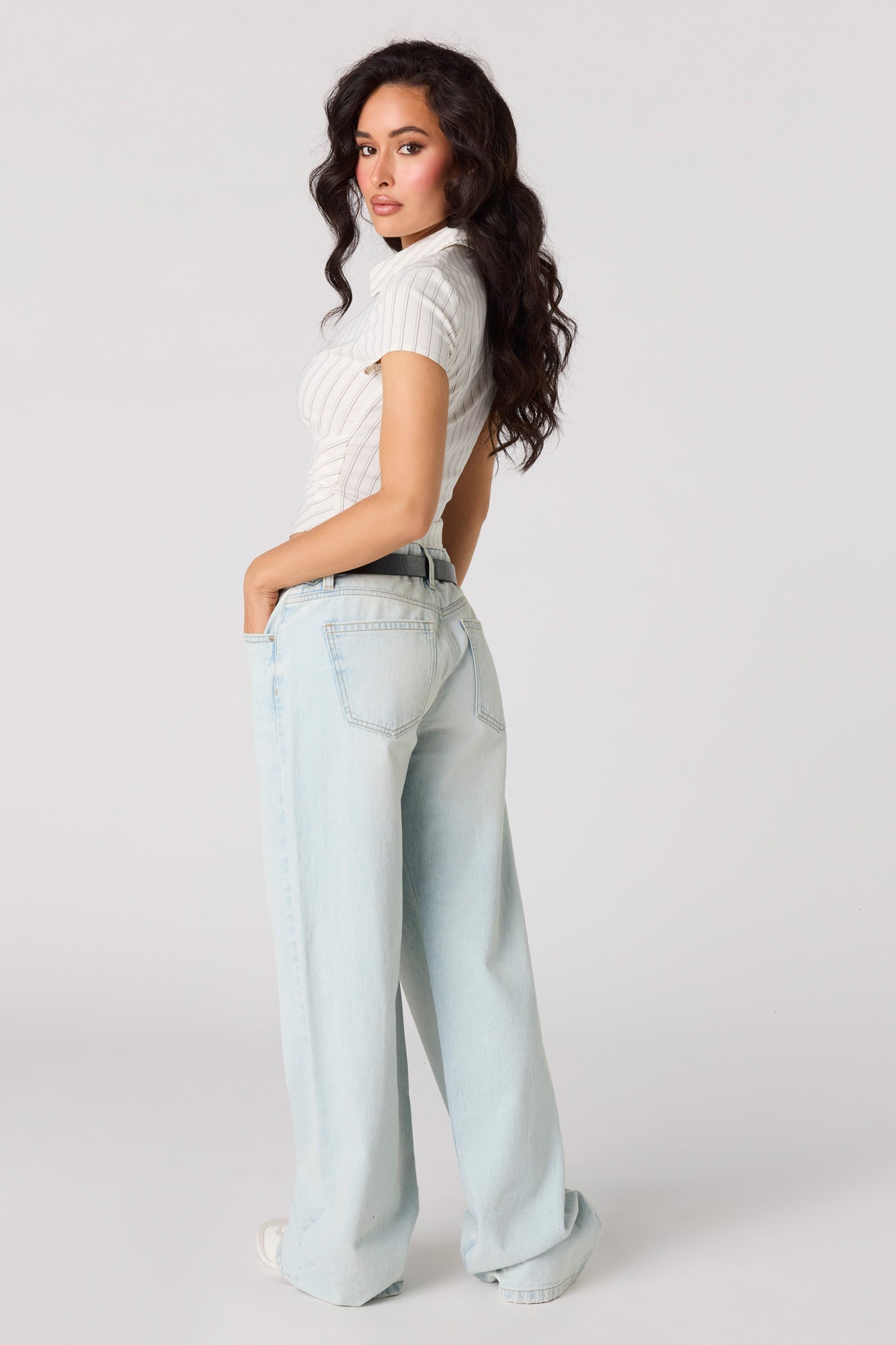 Brooklyn Belted Low Rise Baggy Jean