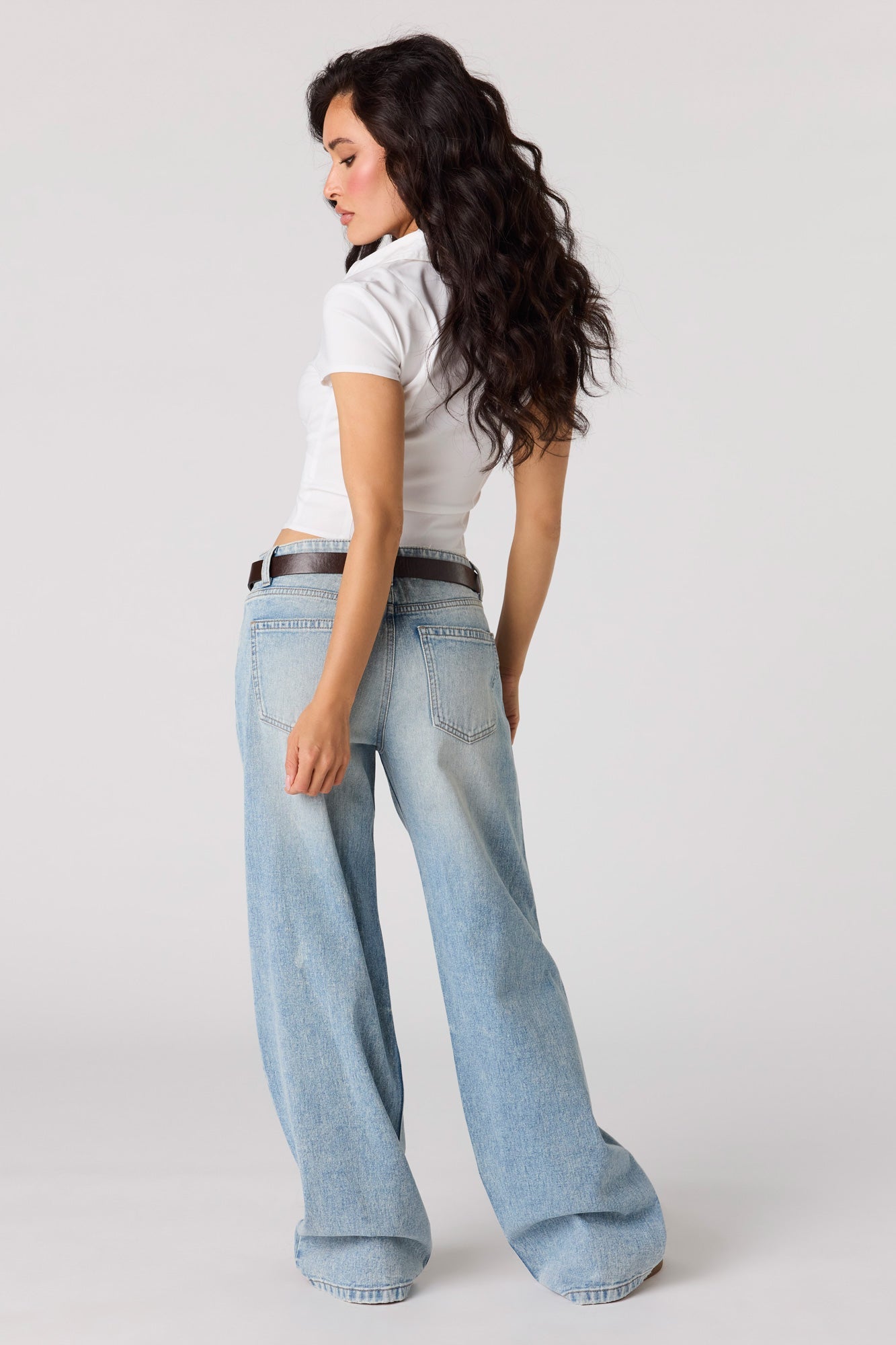 Brooklyn Belted Low Rise Baggy Jean