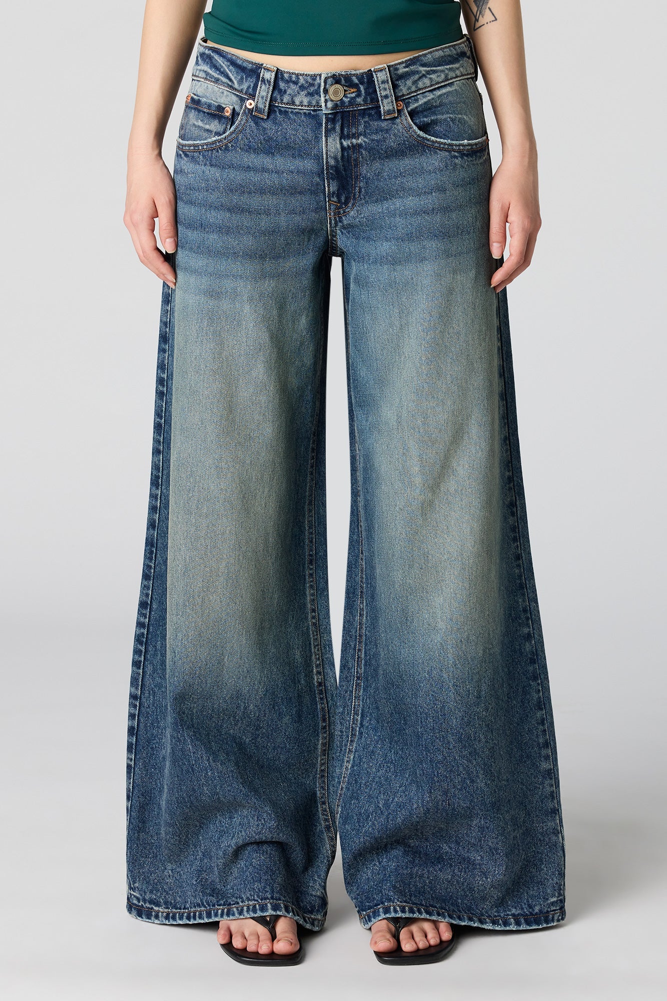 Low Rise Superwide Leg Jean