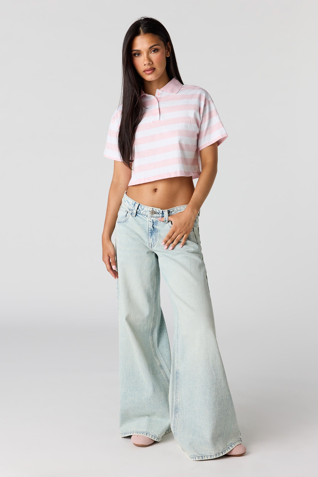 Mid Rise Superwide Leg Jean
