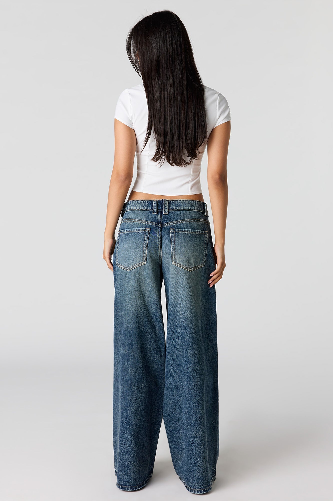 Mid Rise Superwide Leg Jean