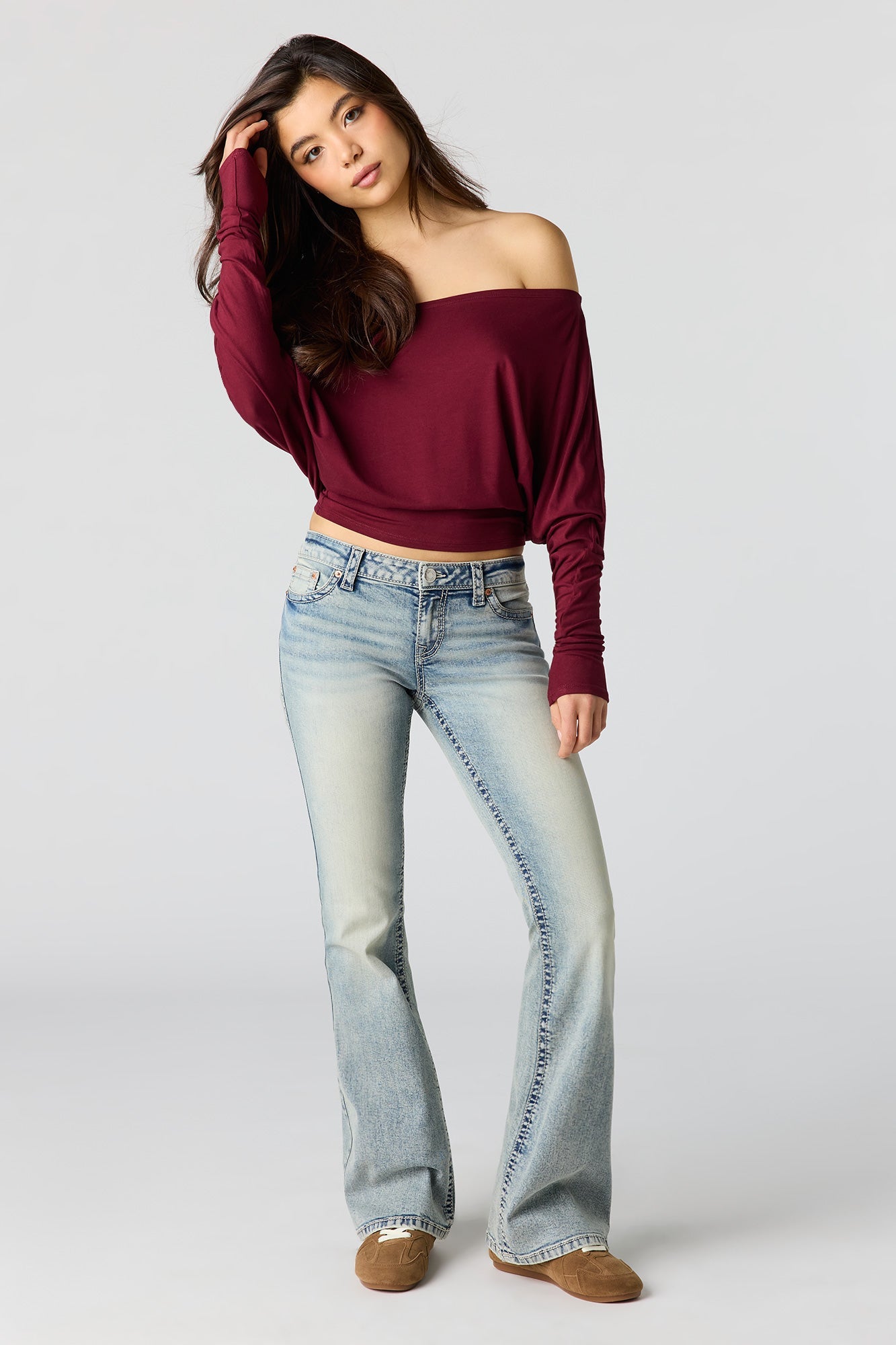 Stretch Low Rise Flare Jean
